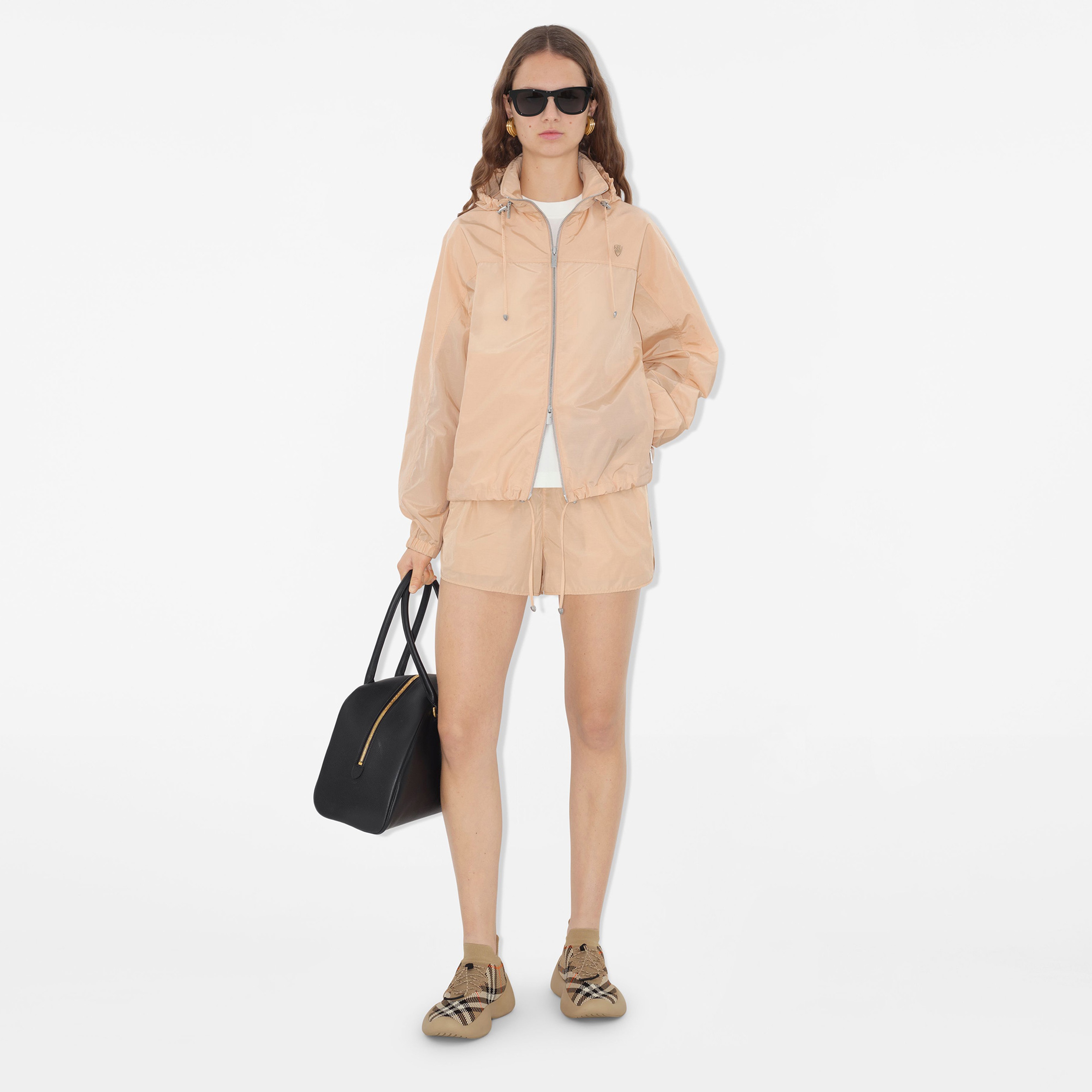 Burberry Giu Nylon Cotton Kadın Krem Mont