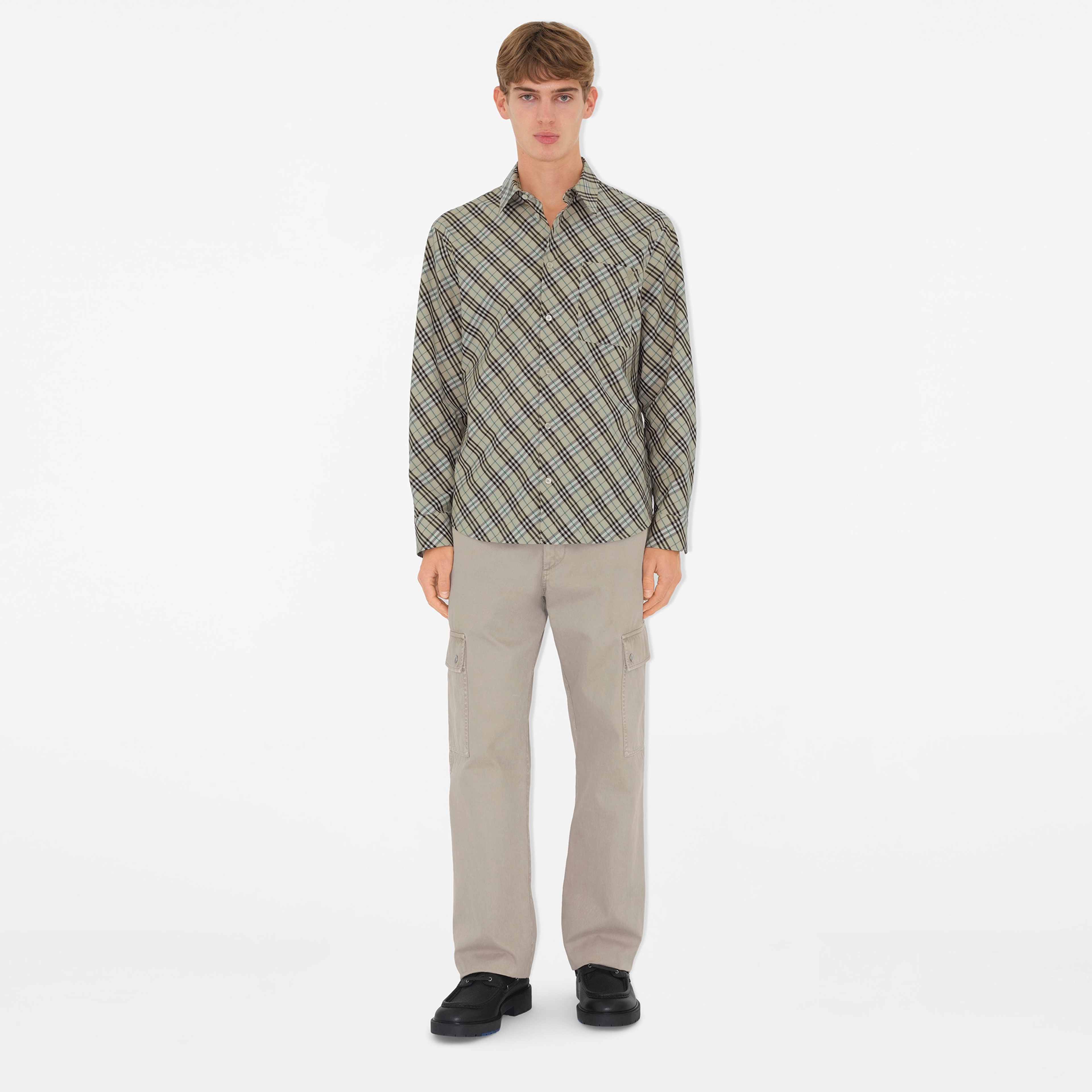 Burberry Sip Relaxed Fit Cotton Erkek Bej Gömlek