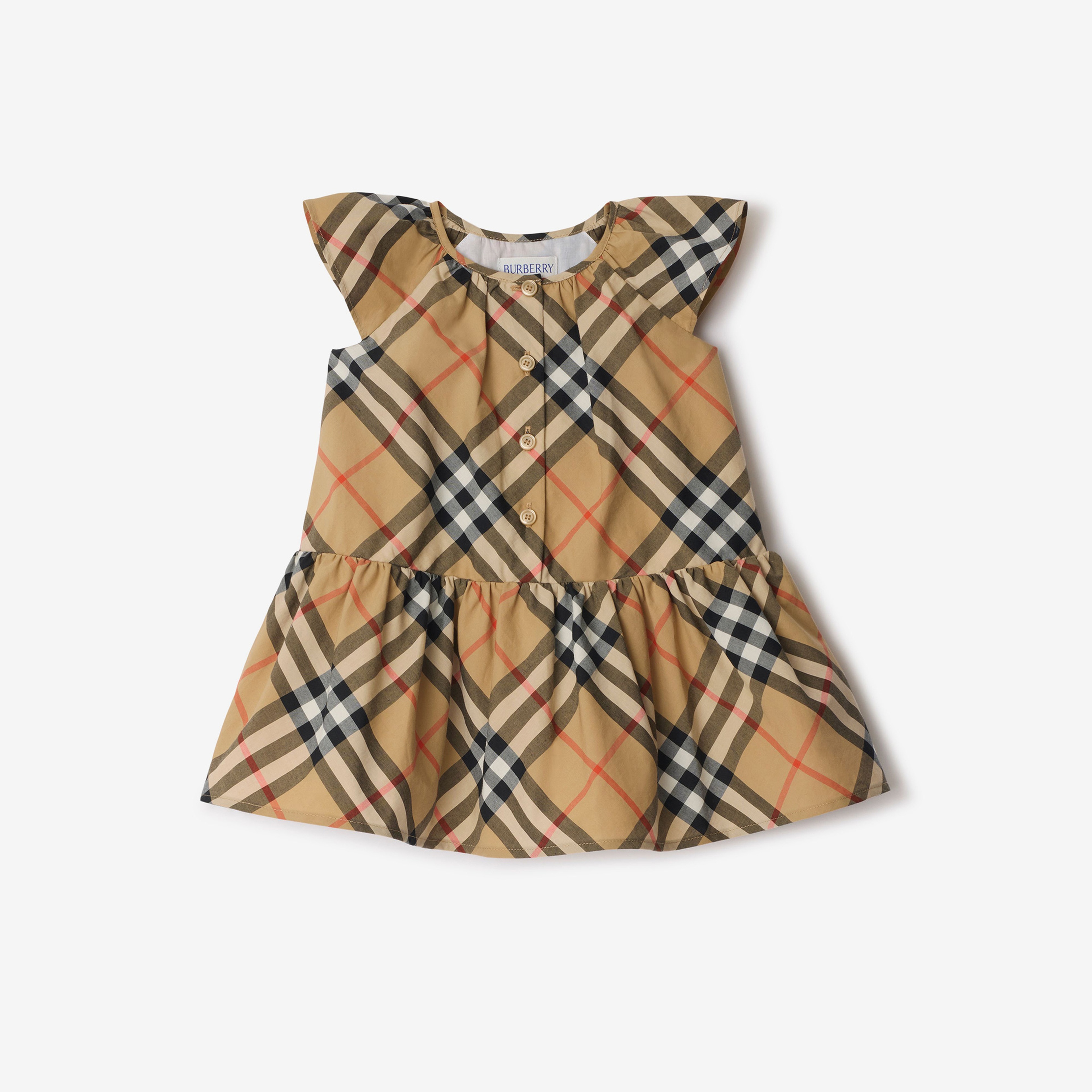 Burberry Talley Cotton Çocuk Bej Elbise