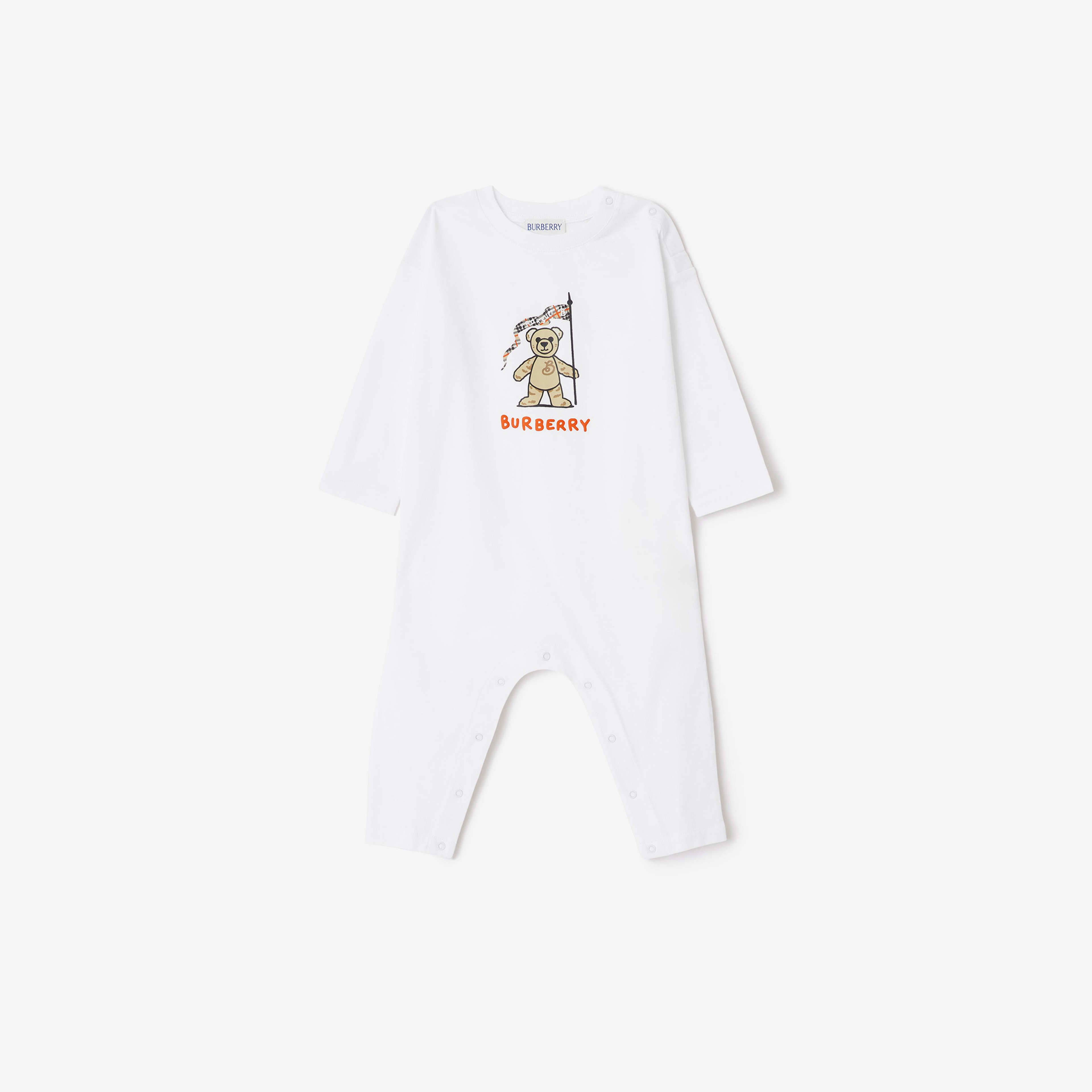 Burberry Casey Thomas Bear Cotton Two-Piece Çocuk Beyaz Hediye Seti