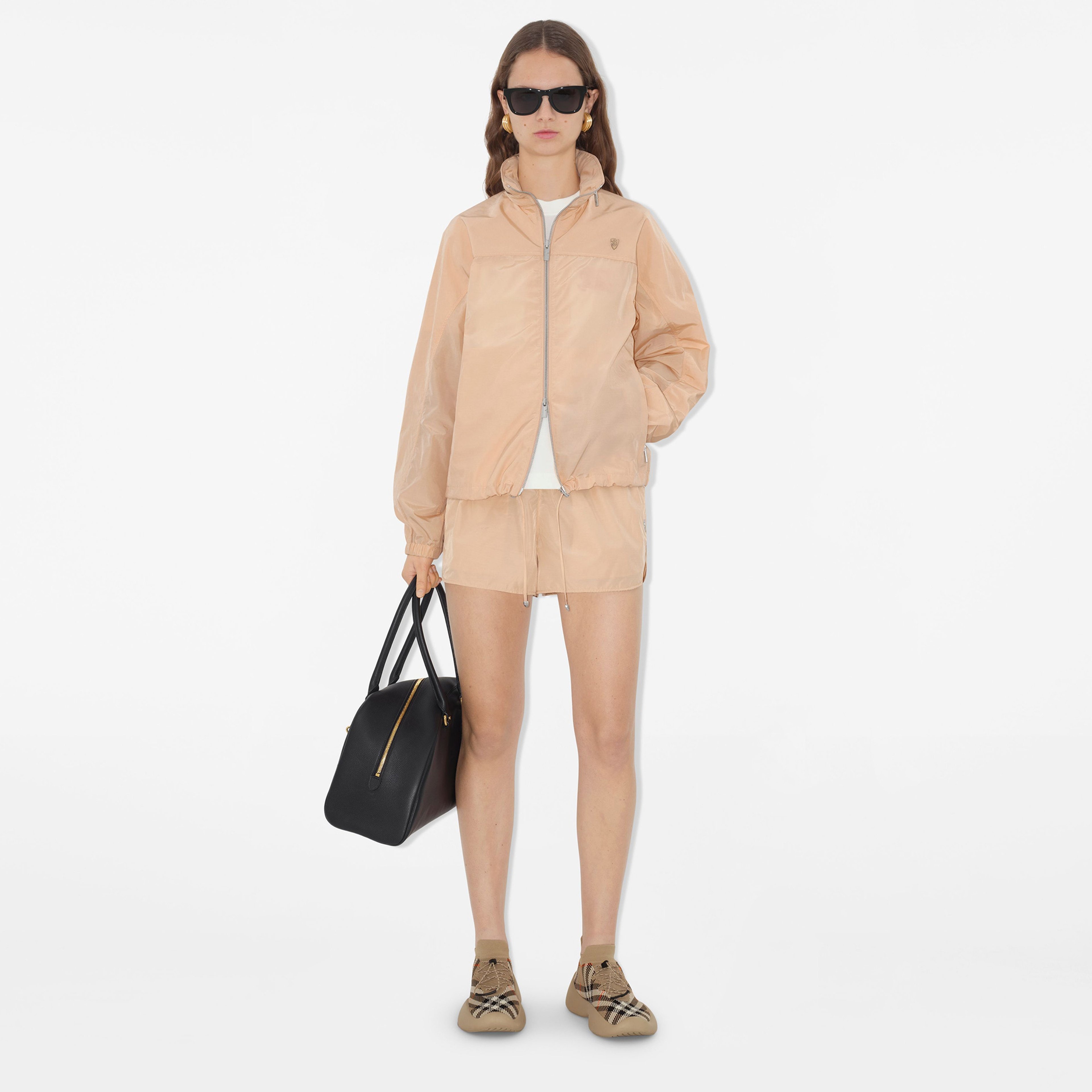 Burberry Giu Nylon Cotton Kadın Krem Mont