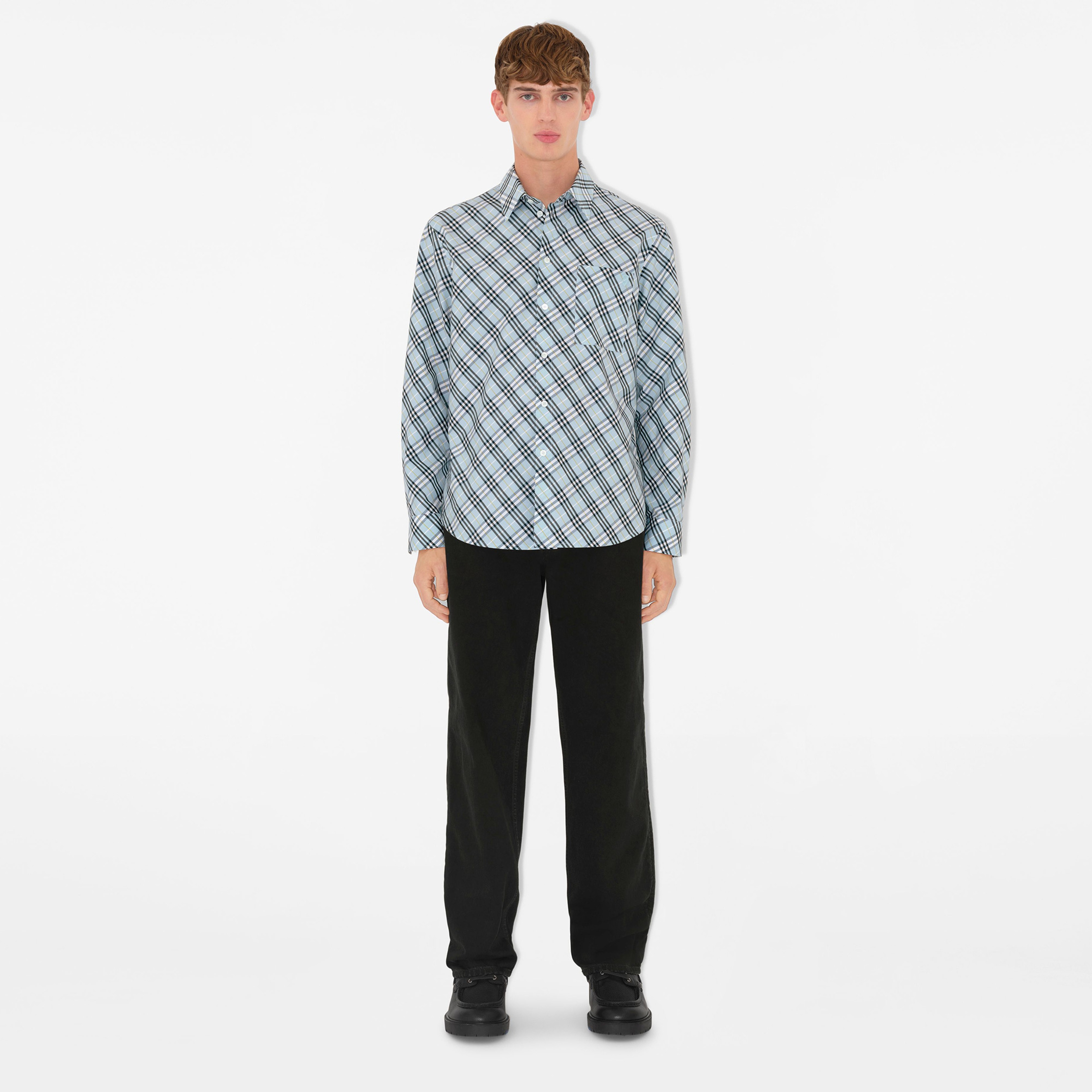Burberry Sip Relaxed Fit Cotton Erkek Krem Gömlek