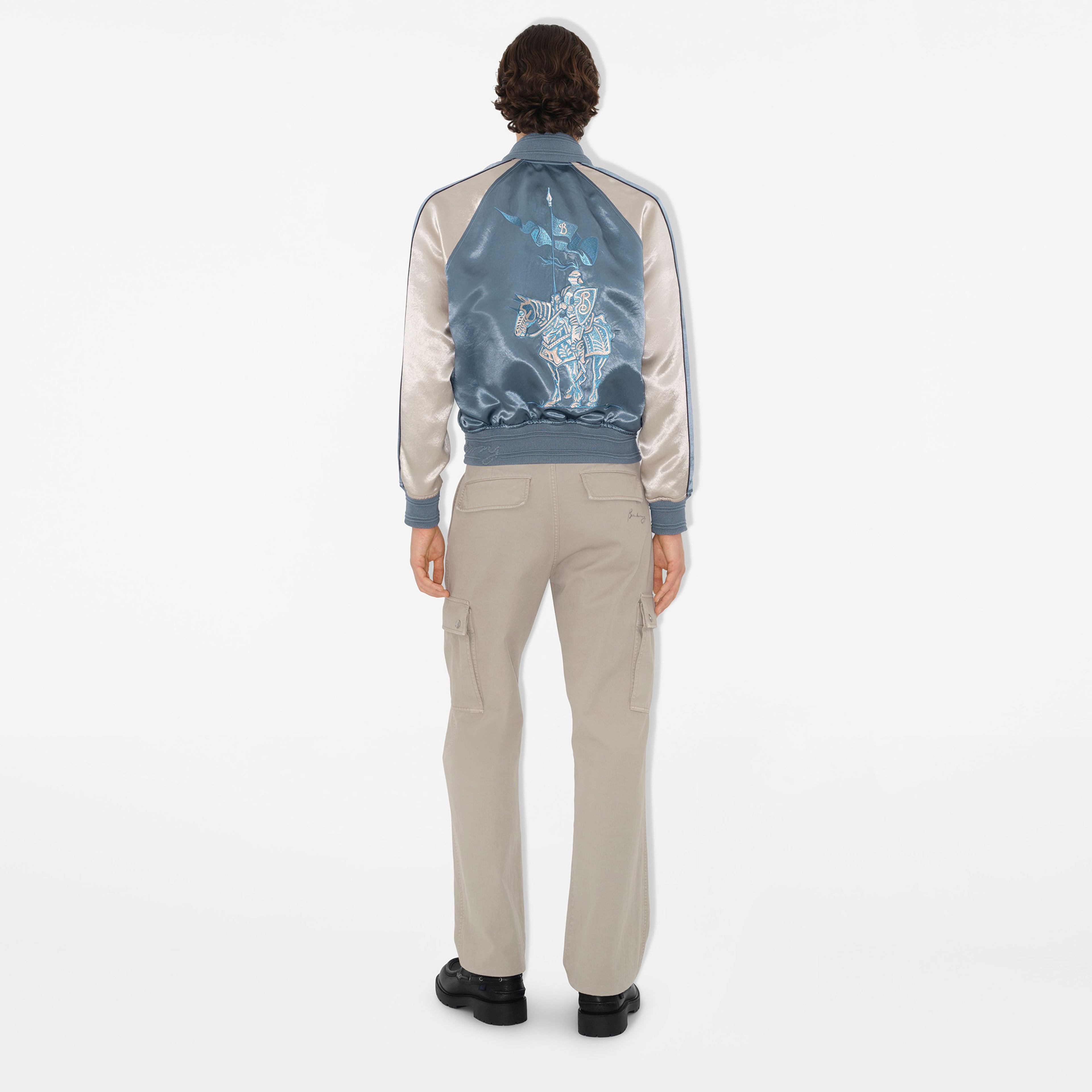 Burberry Cie Satin Bomber Erkek Mavi Mont