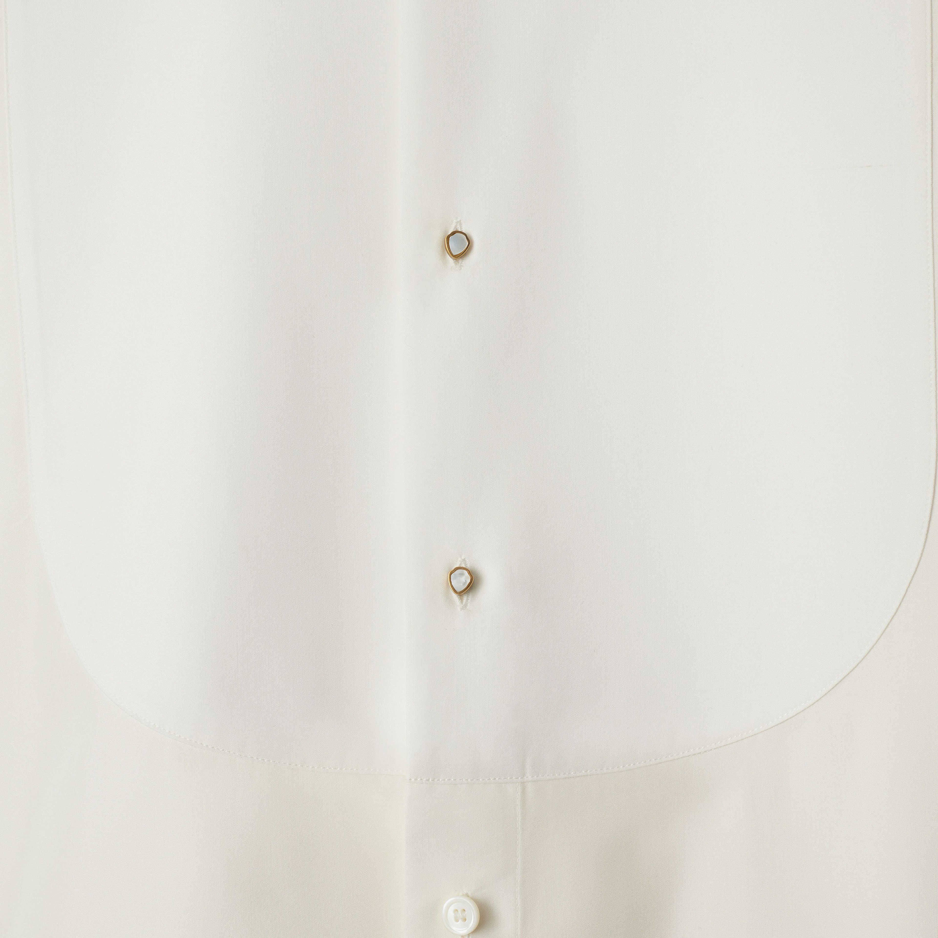 Burberry Slim Fit Cotton Silk Tuxedo Erkek Beyaz Gömlek