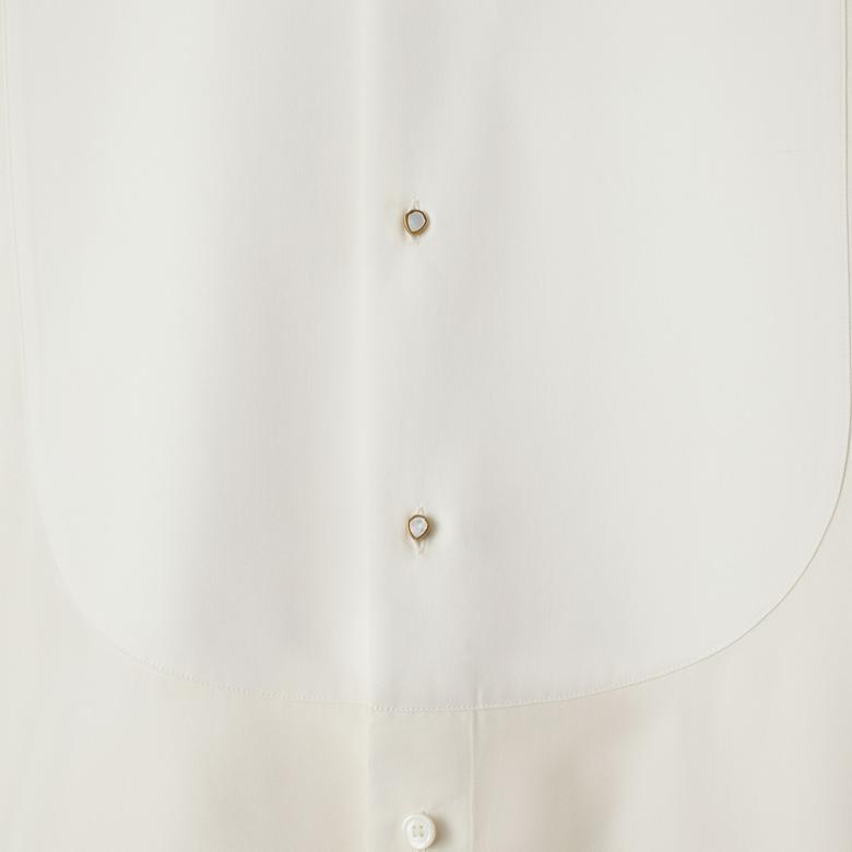 Burberry Slim Fit Cotton Silk Tuxedo Erkek Beyaz Gömlek