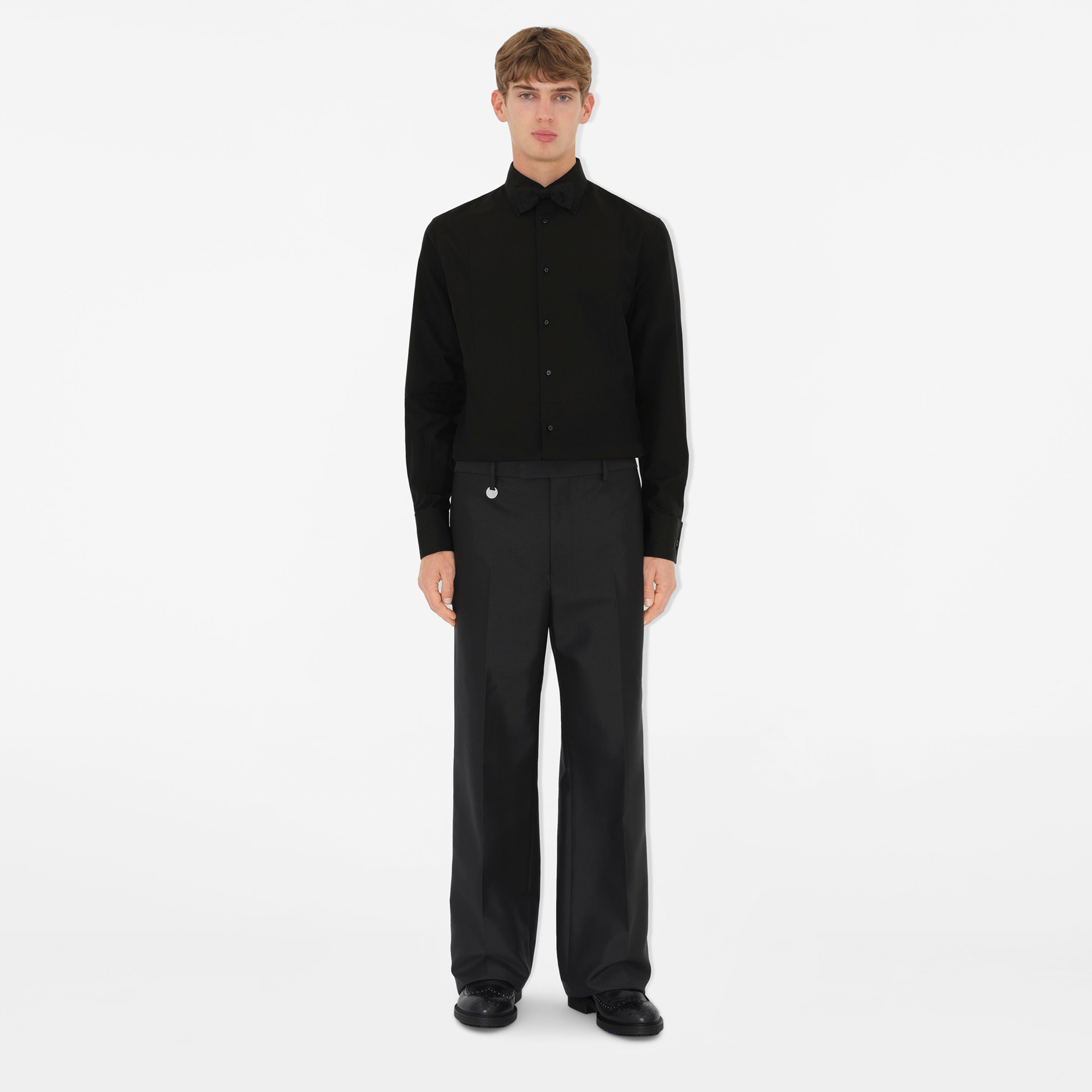 Burberry Slim Fit Cotton Silk Tuxedo Erkek Siyah Gömlek