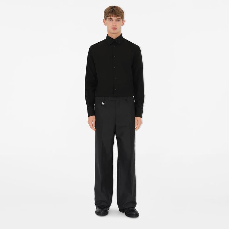 Burberry Slim Fit Cotton Silk Tuxedo Erkek Siyah Gömlek