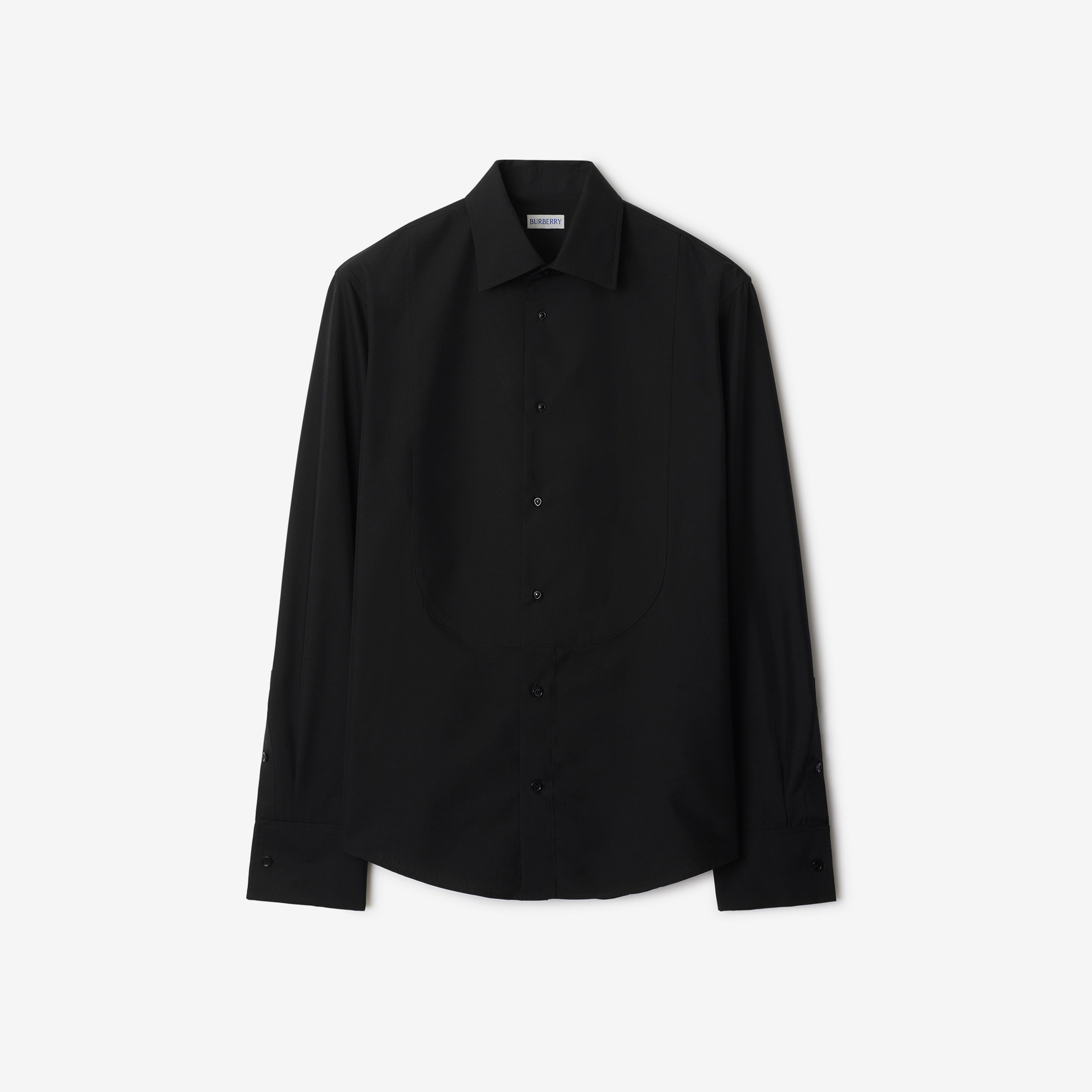 Burberry Slim Fit Cotton Silk Tuxedo Erkek Siyah Gömlek