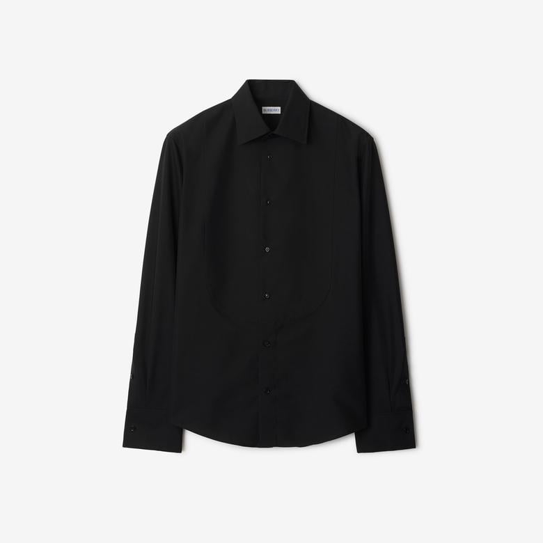 Burberry Slim Fit Cotton Silk Tuxedo Erkek Siyah Gömlek
