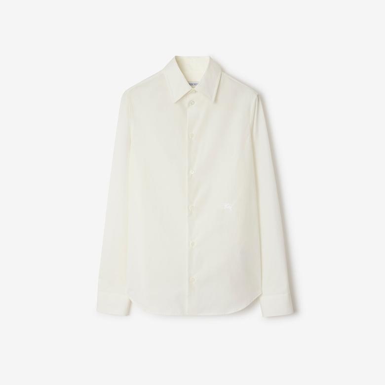 Burberry Regular Fit Cotton Formal Kadın Beyaz Gömlek
