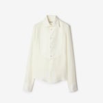 Burberry Regular Fit Silk Tuxedo Kadın Beyaz Gömlek
