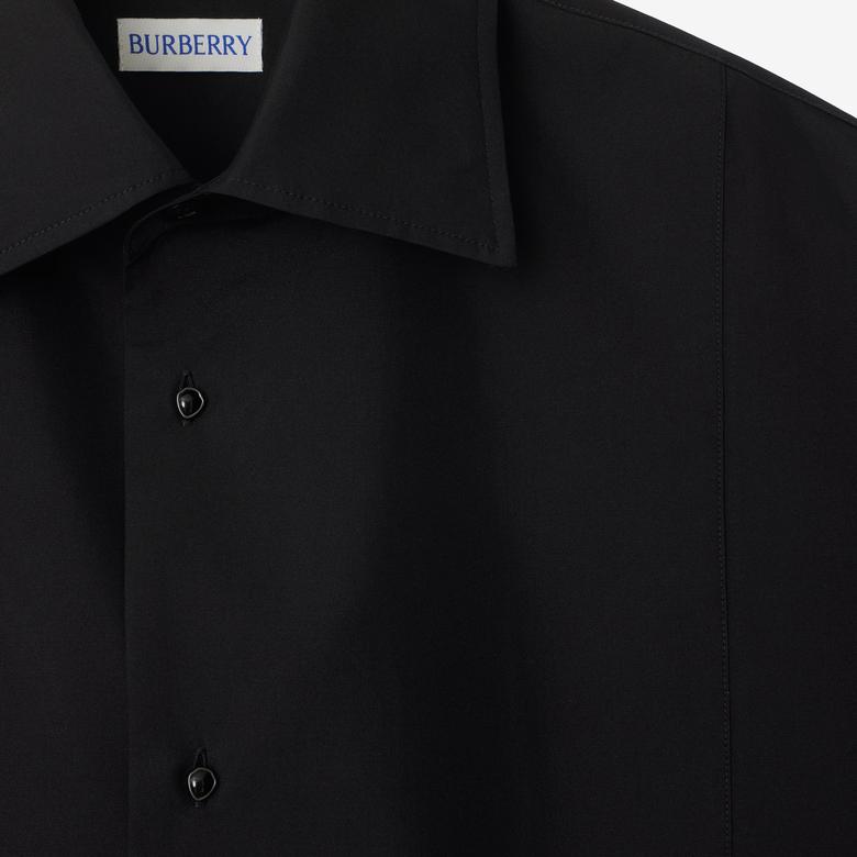 Burberry Slim Fit Cotton Silk Tuxedo Erkek Siyah Gömlek