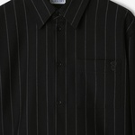 Burberry Tec Cropped Pinstriped Wool Kadın Lacivert Gömlek