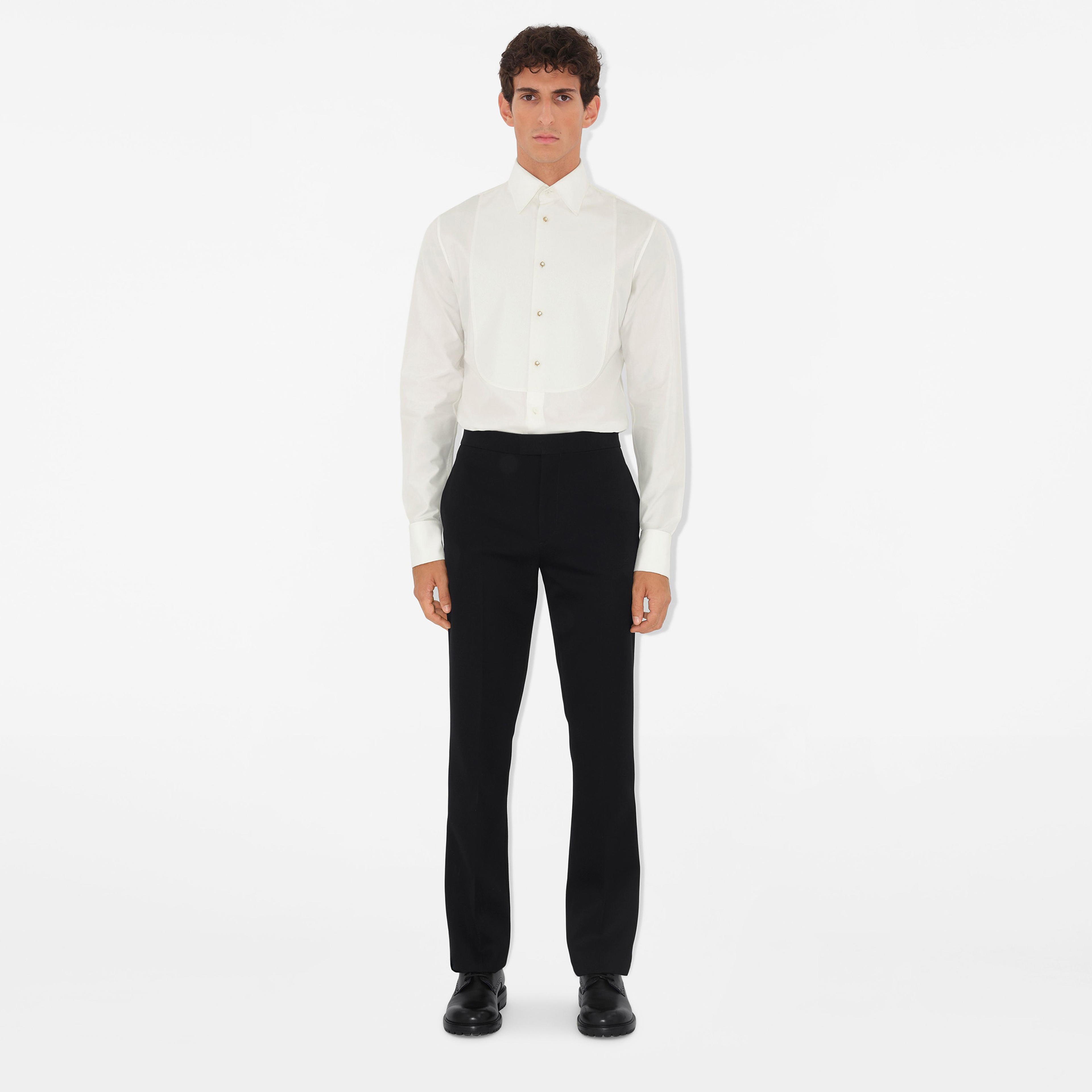 Burberry Slim Fit Cotton Silk Tuxedo Erkek Beyaz Gömlek