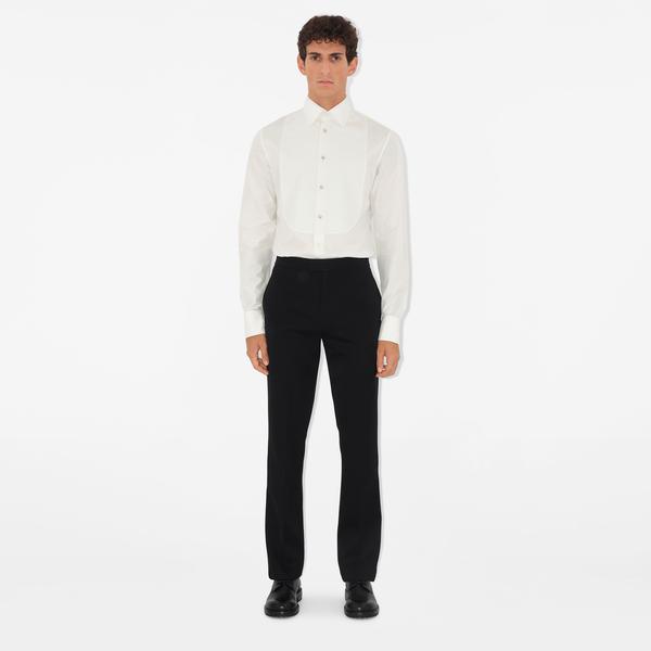 Burberry Slim Fit Cotton Silk Tuxedo Erkek Beyaz Gömlek