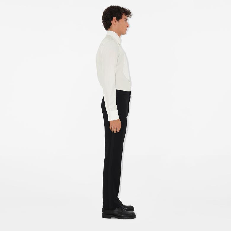 Burberry Slim Fit Cotton Silk Tuxedo Erkek Beyaz Gömlek