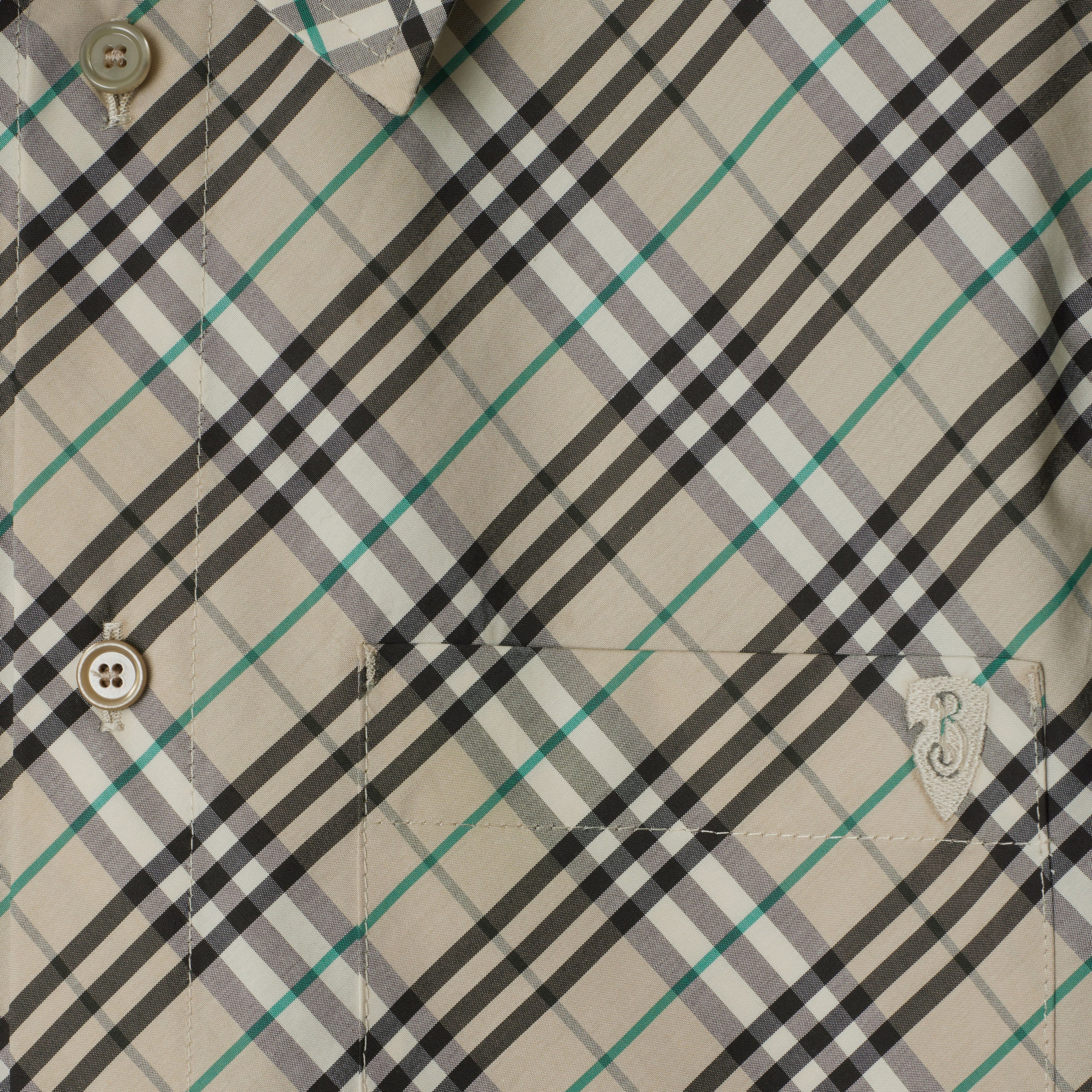 Burberry Tec Cropped Cotton Kadın Bej Gömlek