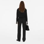 Burberry Tec Cropped Pinstriped Wool Kadın Lacivert Gömlek