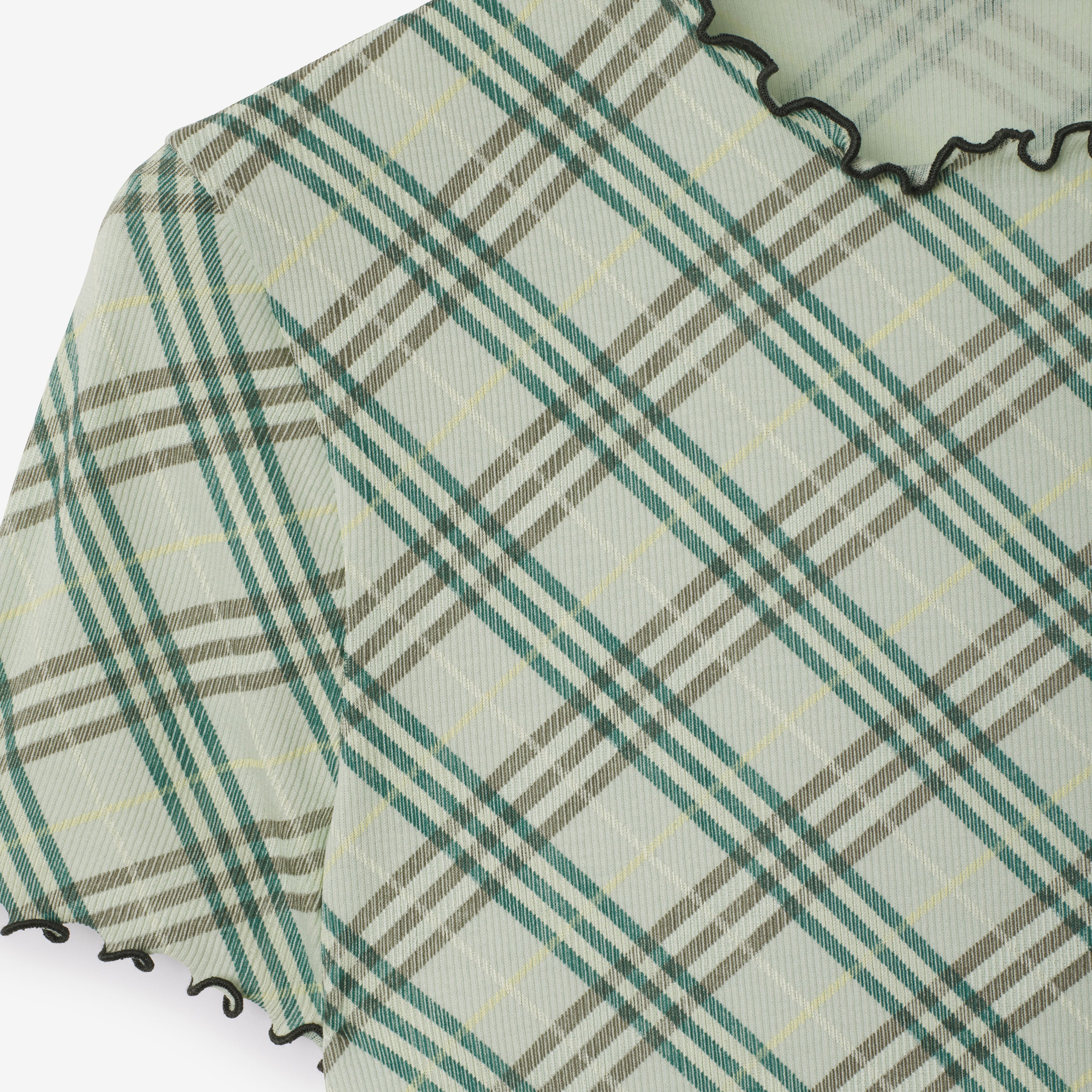 Burberry For Stretch Cotton Kadın Krem T-Shirt