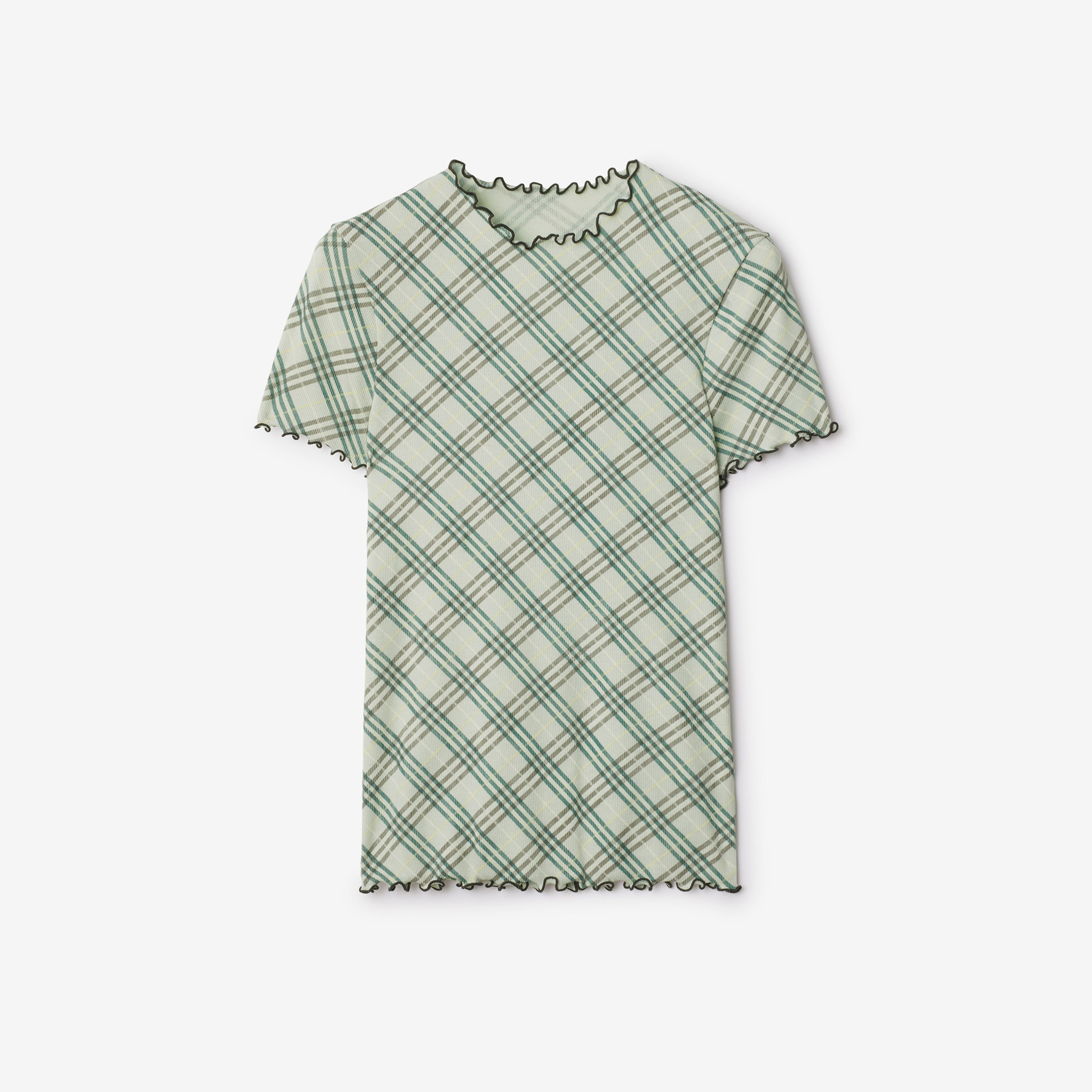 Burberry For Stretch Cotton Kadın Krem T-Shirt