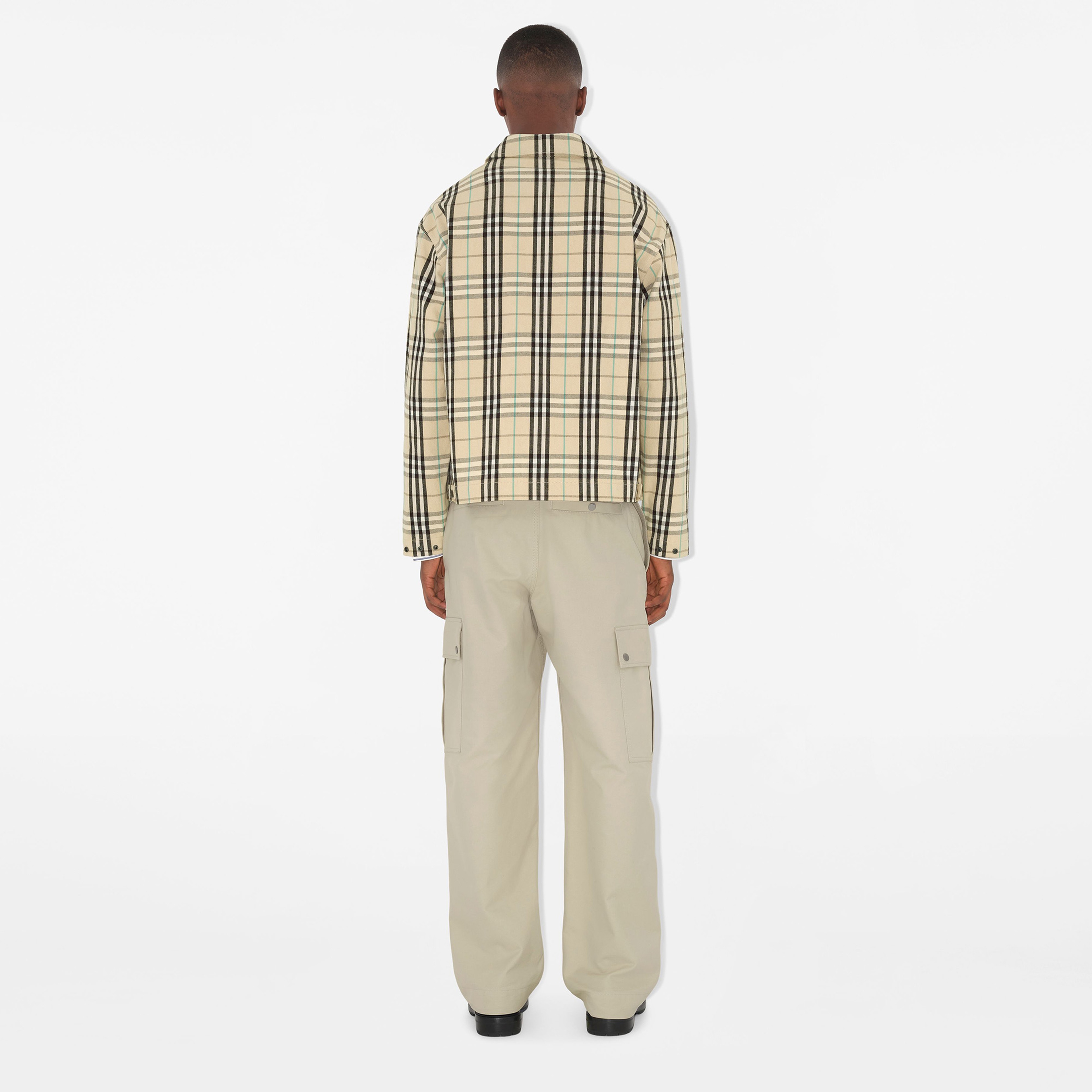 Burberry Cas Cotton Harrington Erkek Bej Mont