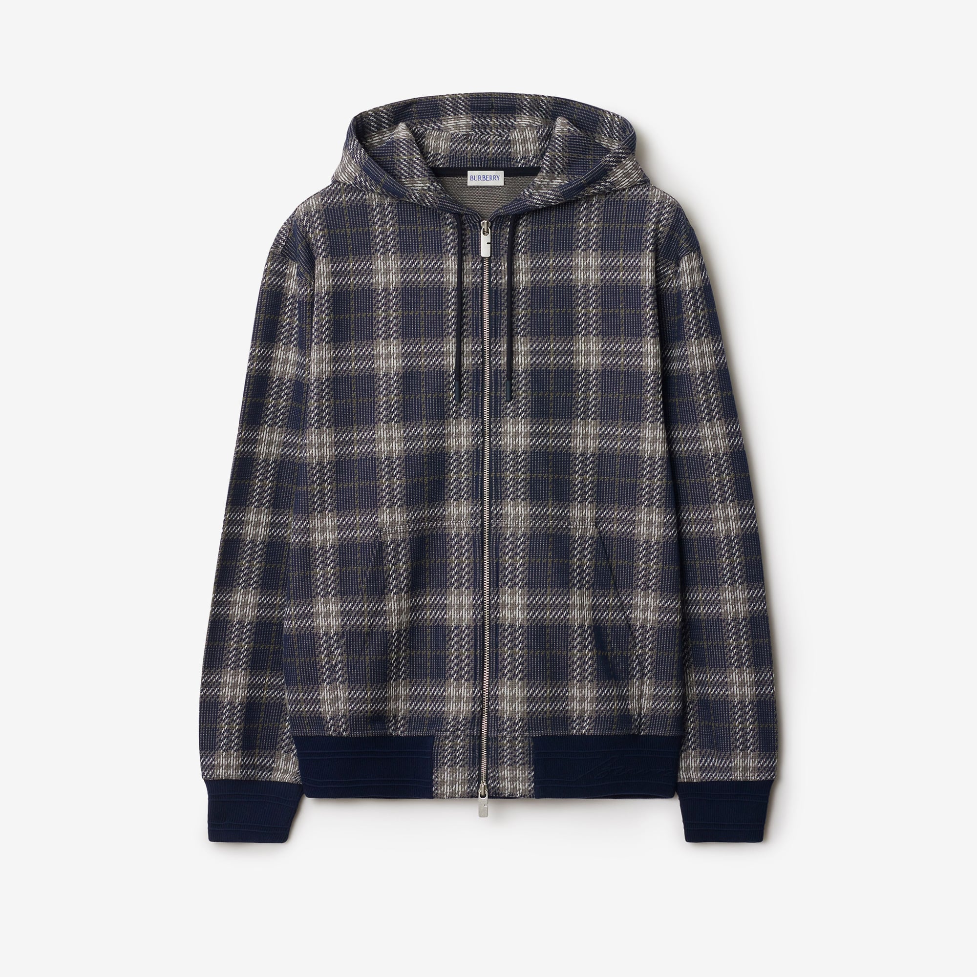 Burberry Sic Cotton Blend Zip Erkek Lacivert HoodieXS8100934| Occasion