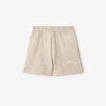 Burberry Nixon Logo Cotton Linen Çocuk Krem Şort