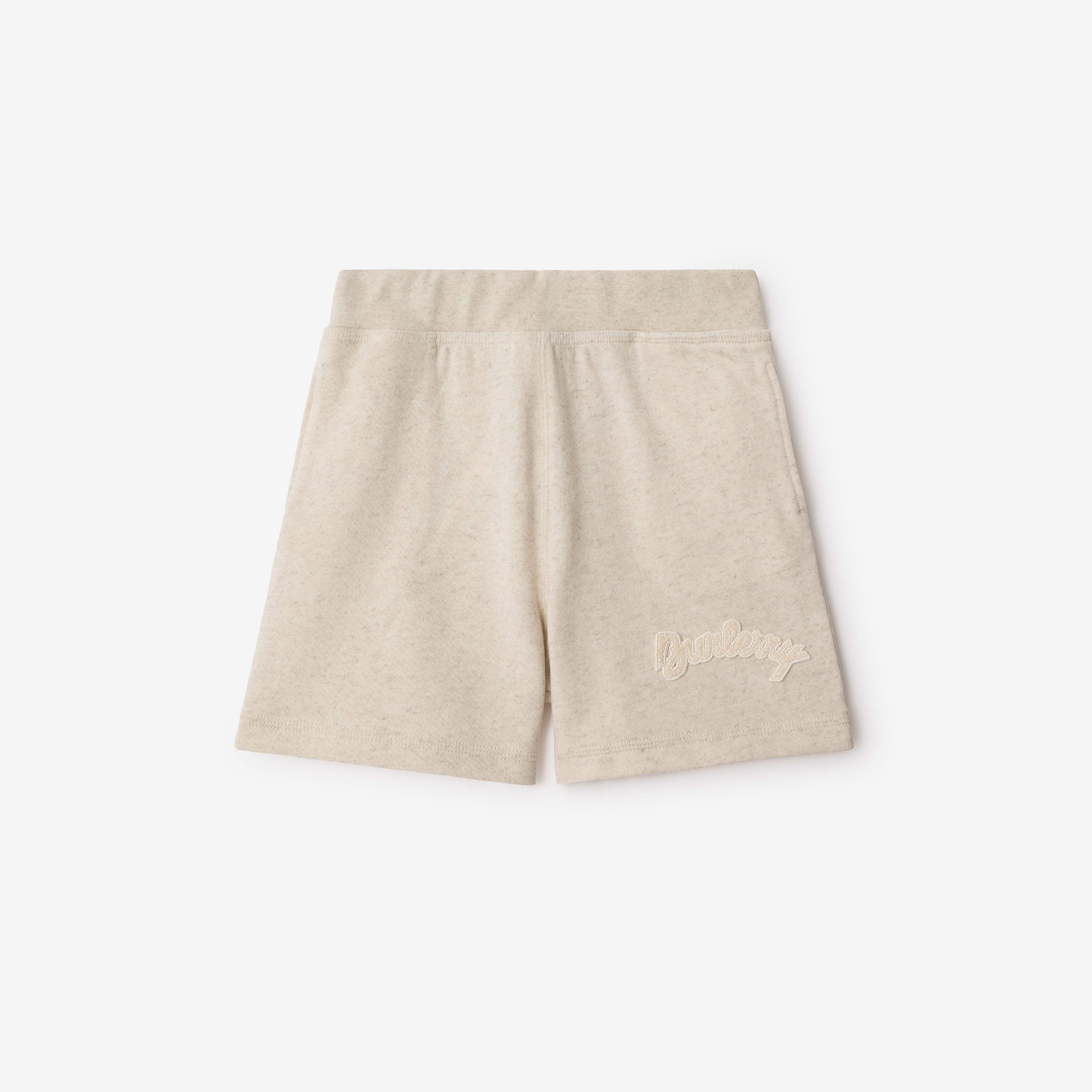 Burberry Nixon Logo Cotton Linen Çocuk Krem Şort