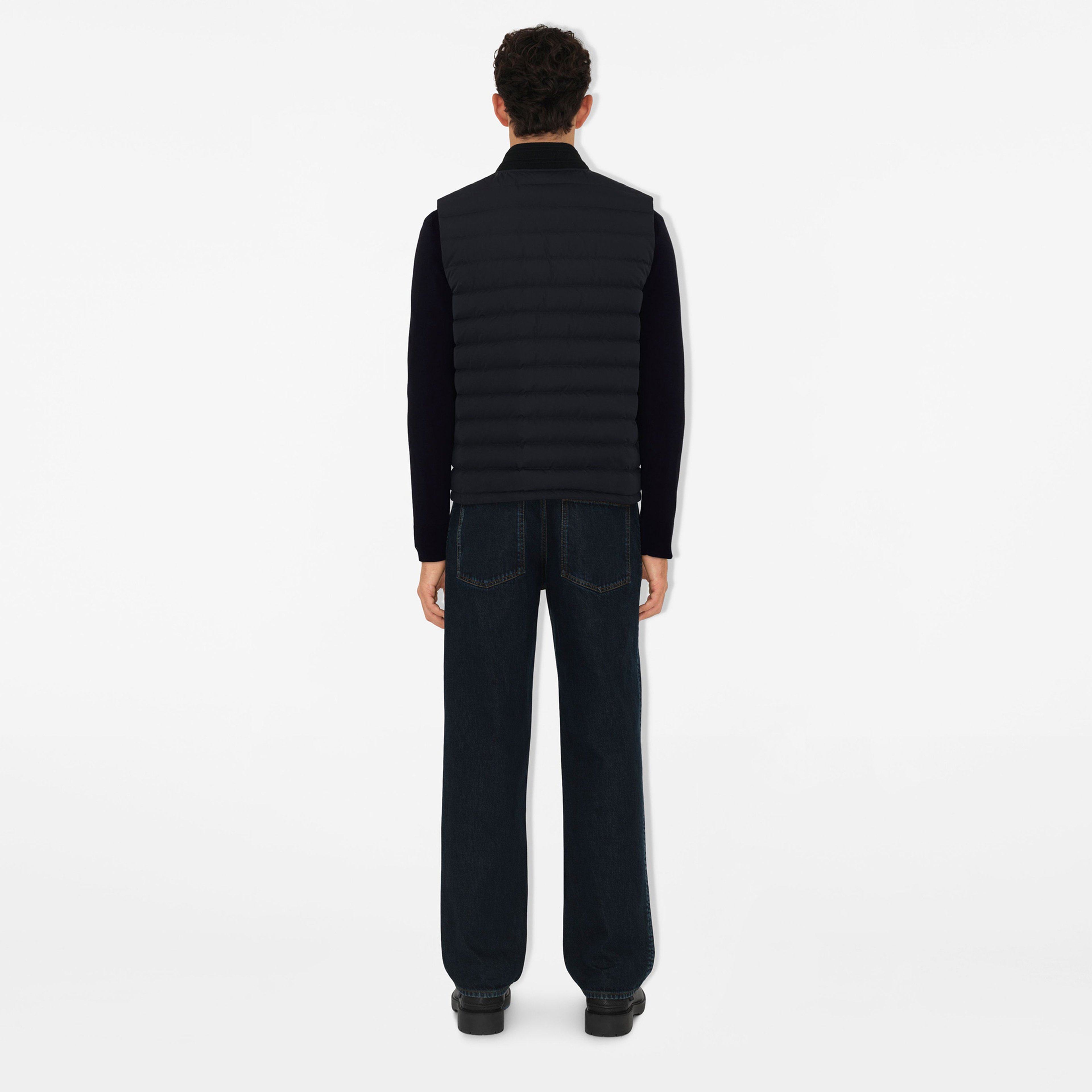 Burberry Tec Puffer Gilet Erkek Mavi Mont