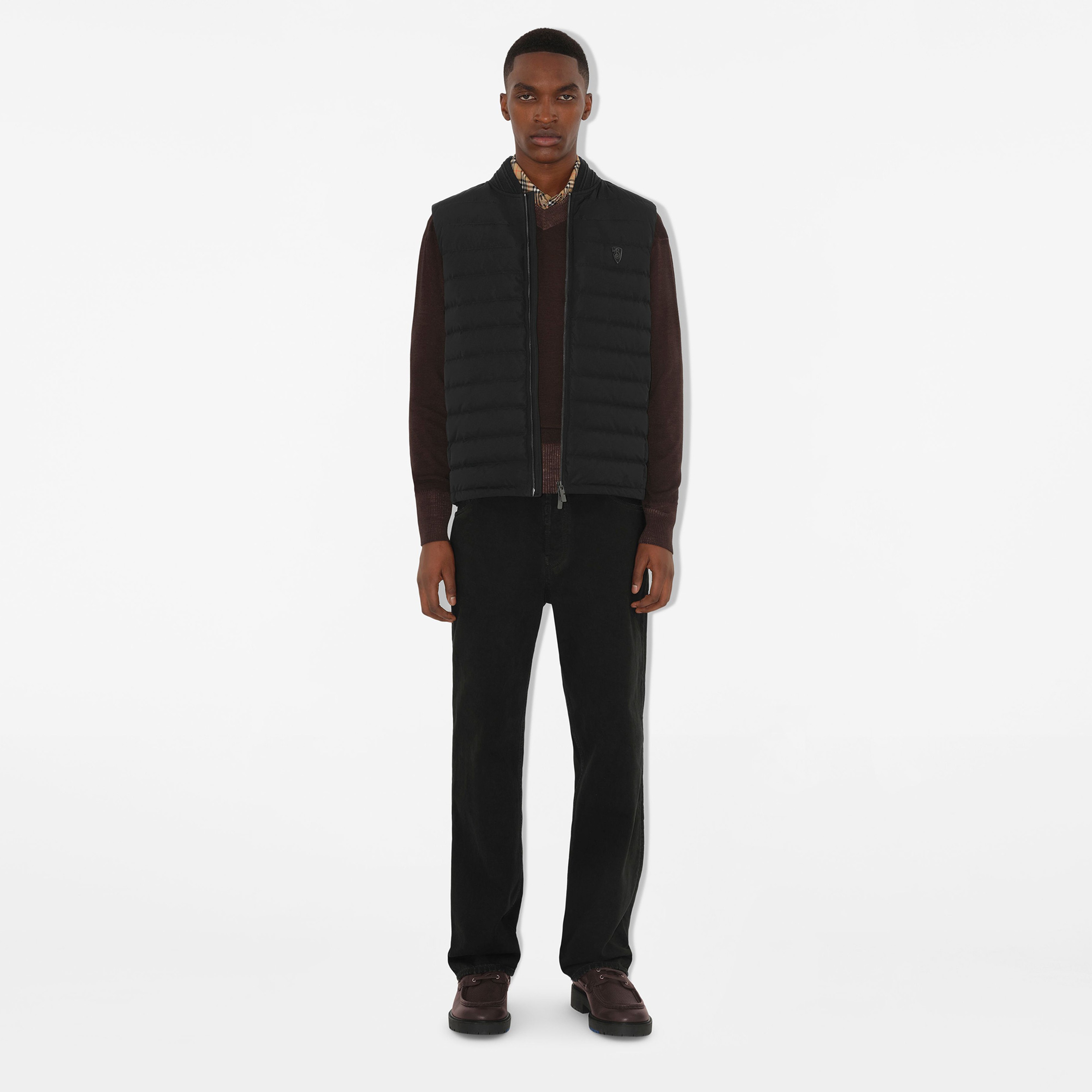 Burberry Tec Puffer Gilet Erkek Siyah Mont