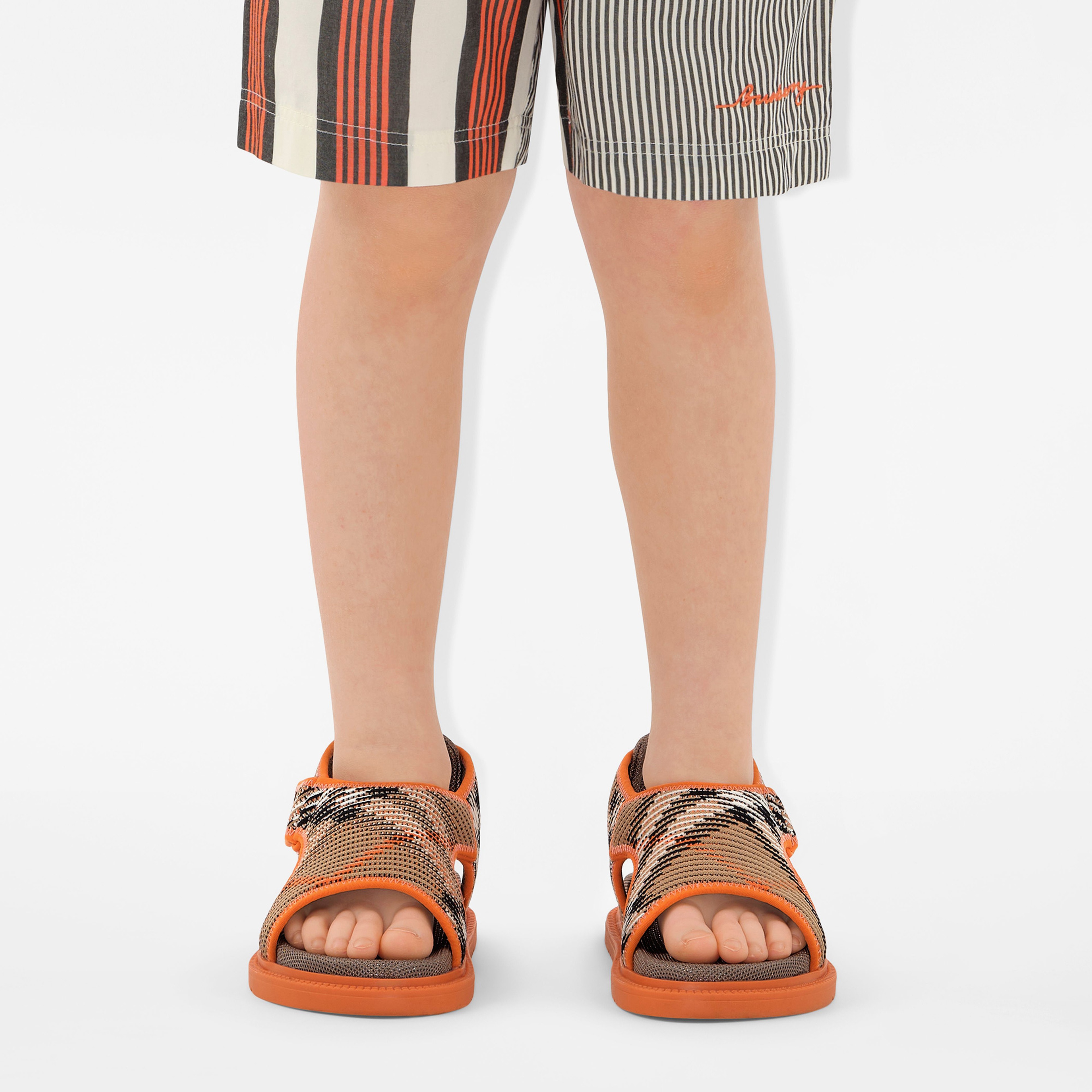 Burberry Cowley Knit Çocuk Bej Sandalet