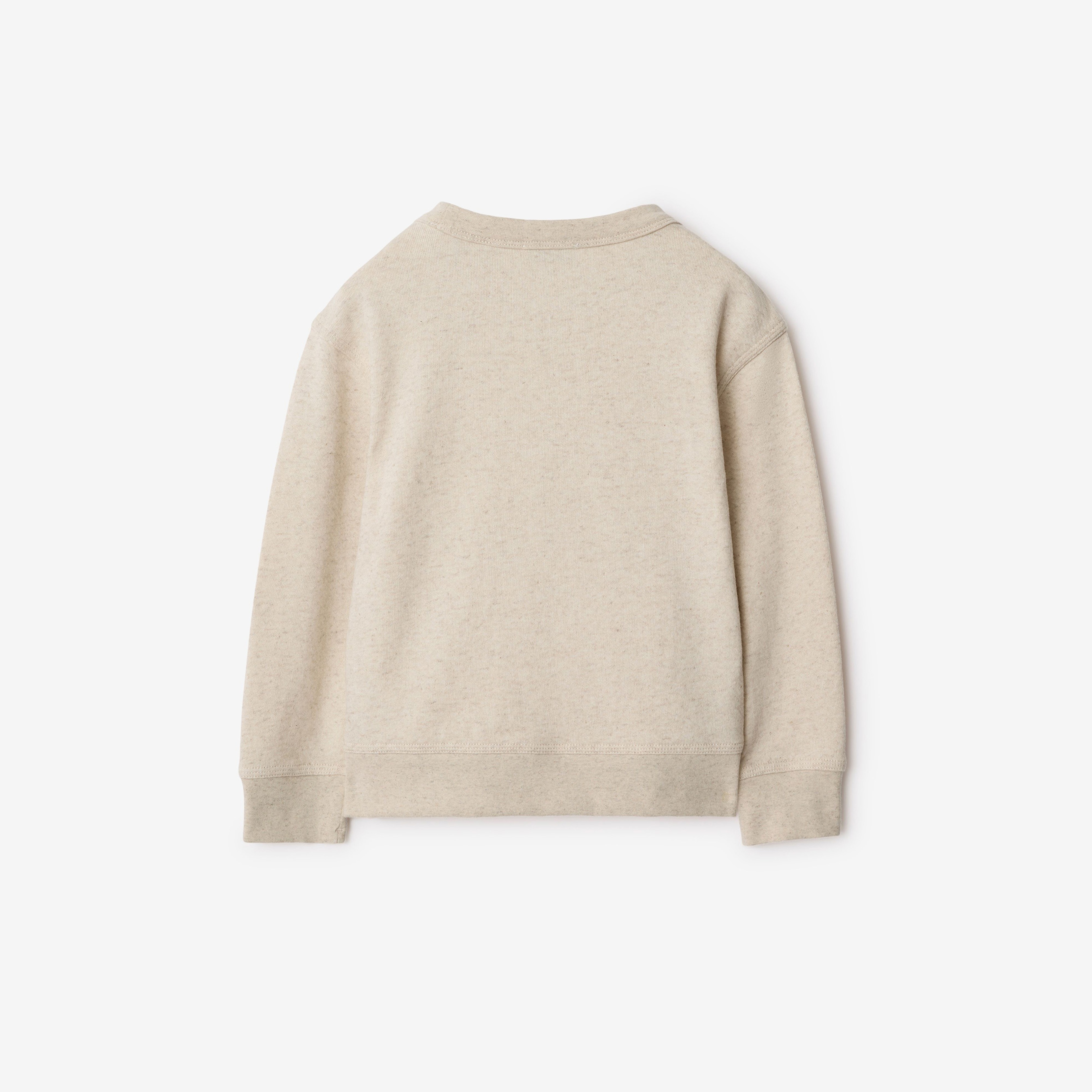 Burberry Mathew Logo Cotton Linen Çocuk Krem Sweatshirt