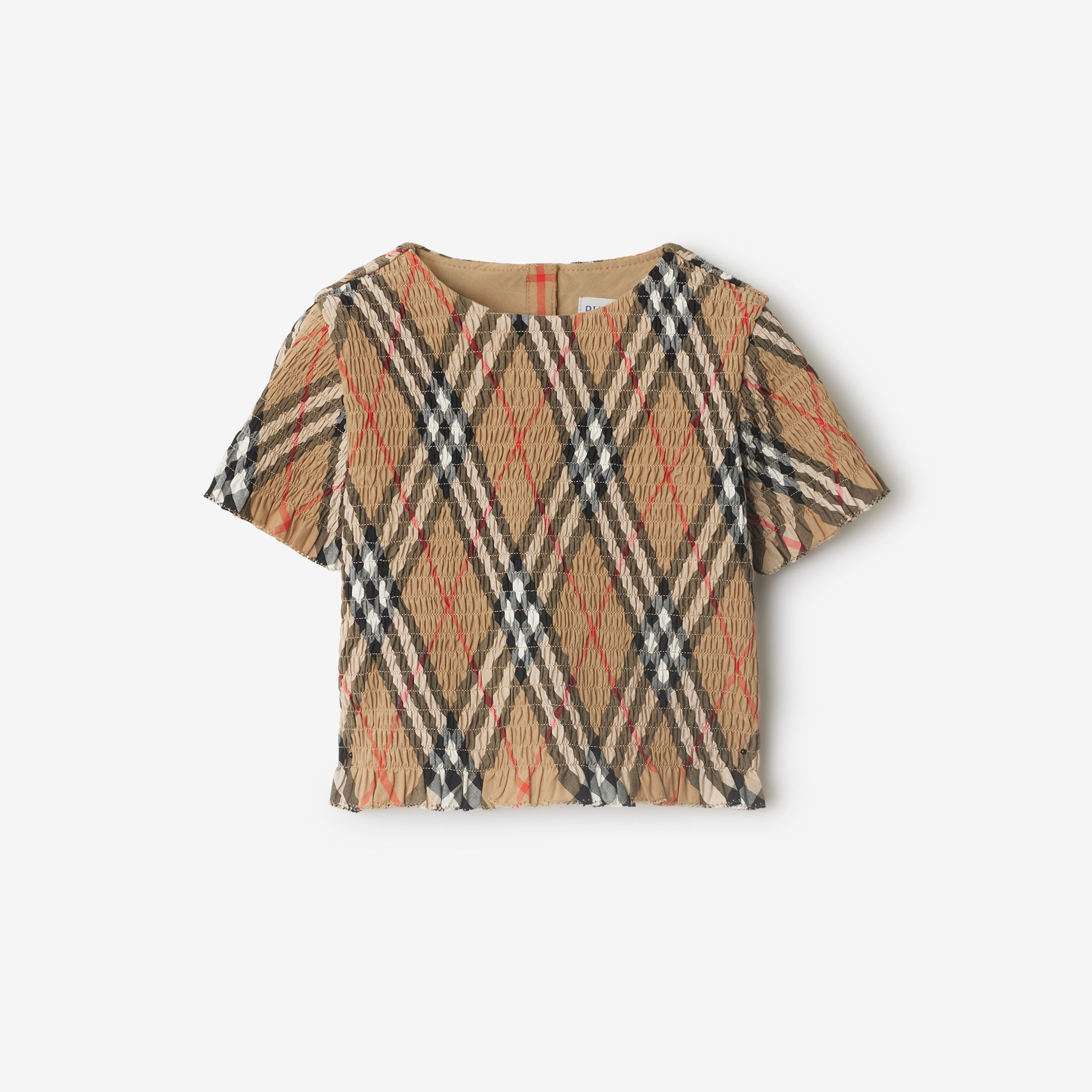 Burberry Madeline Cotton Top Çocuk Bej Gömlek