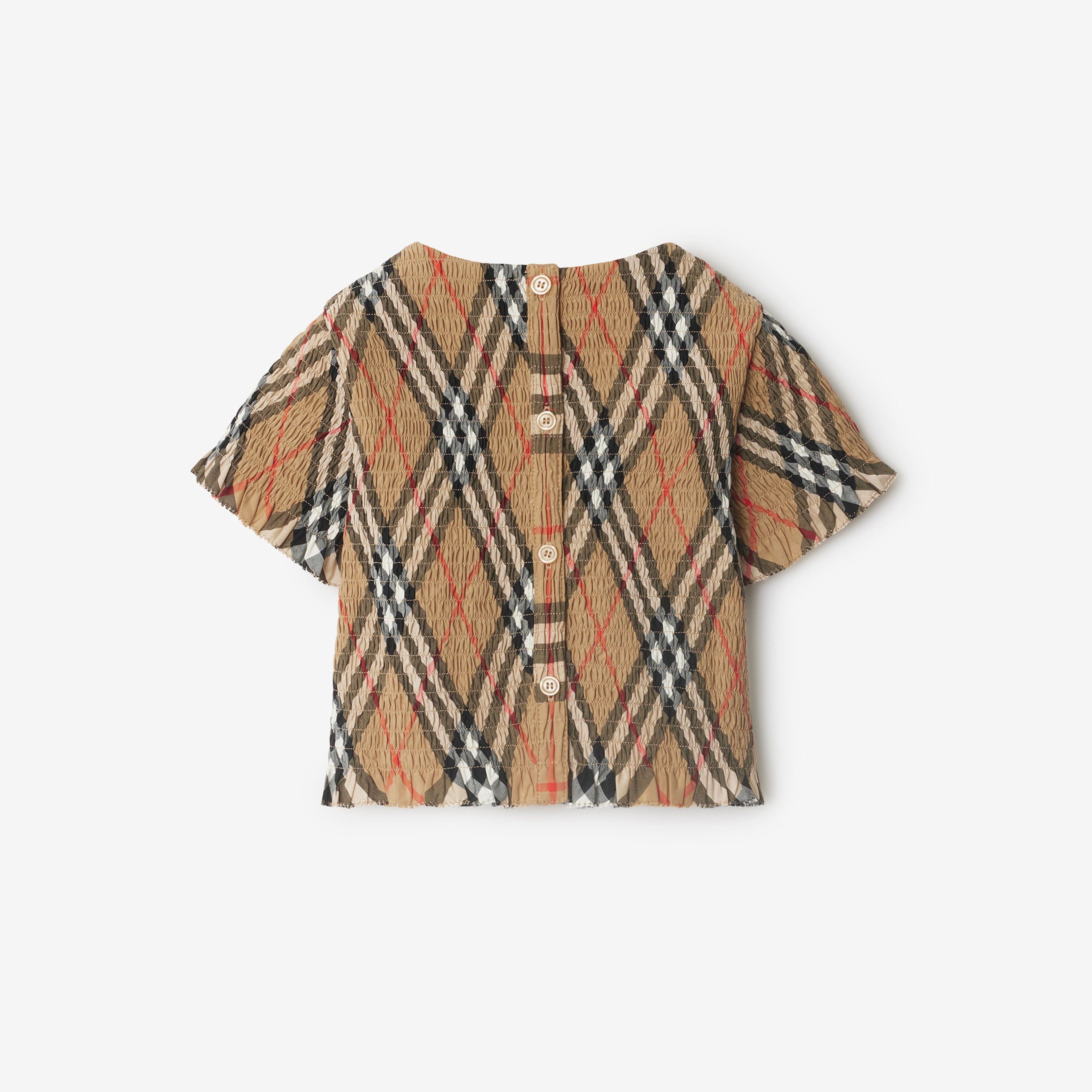 Burberry Madeline Cotton Top Çocuk Bej Gömlek