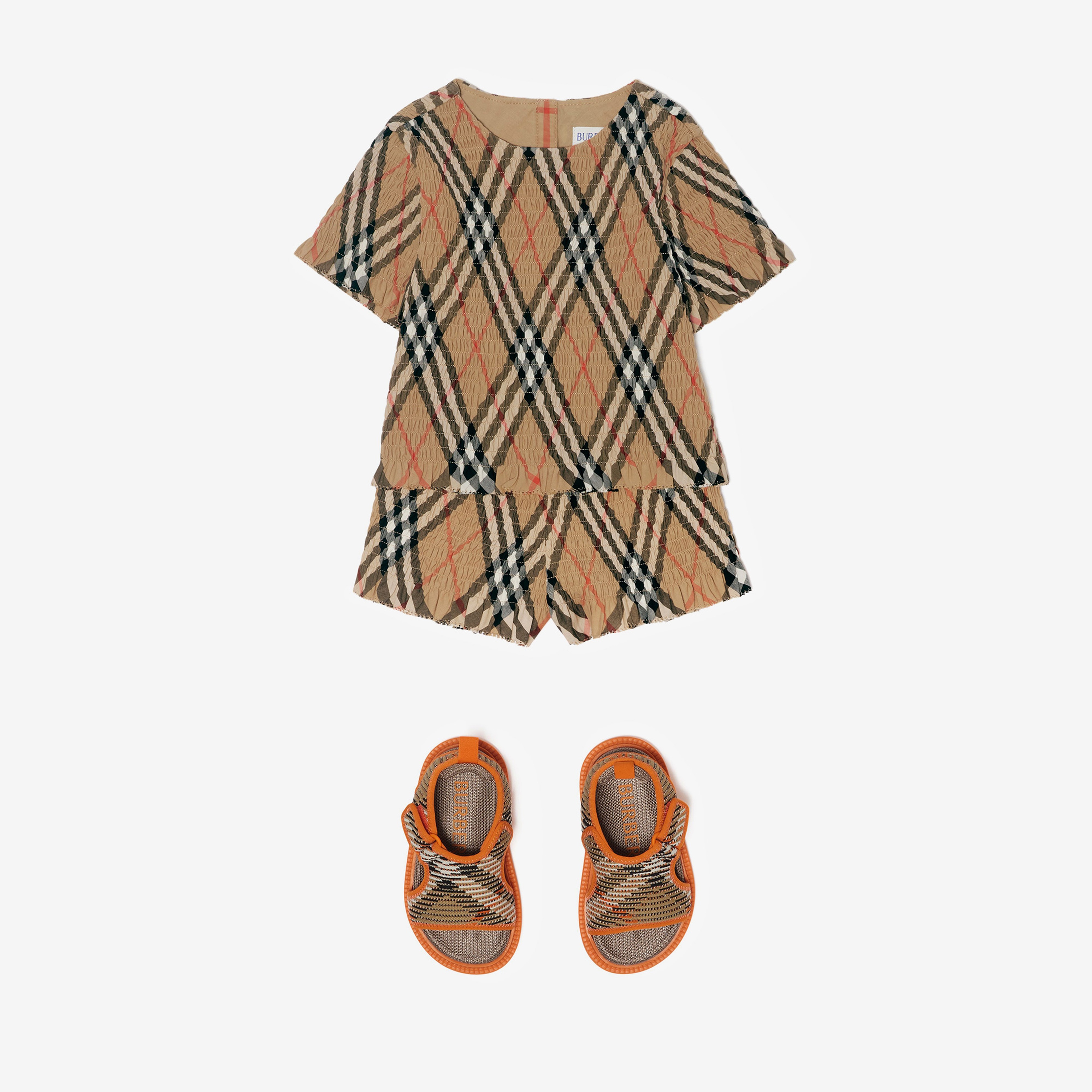 Burberry Madeline Cotton Top Çocuk Bej Gömlek