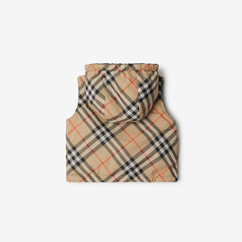 Burberry Slade Reversible Gilet Çocuk Bej Mont
