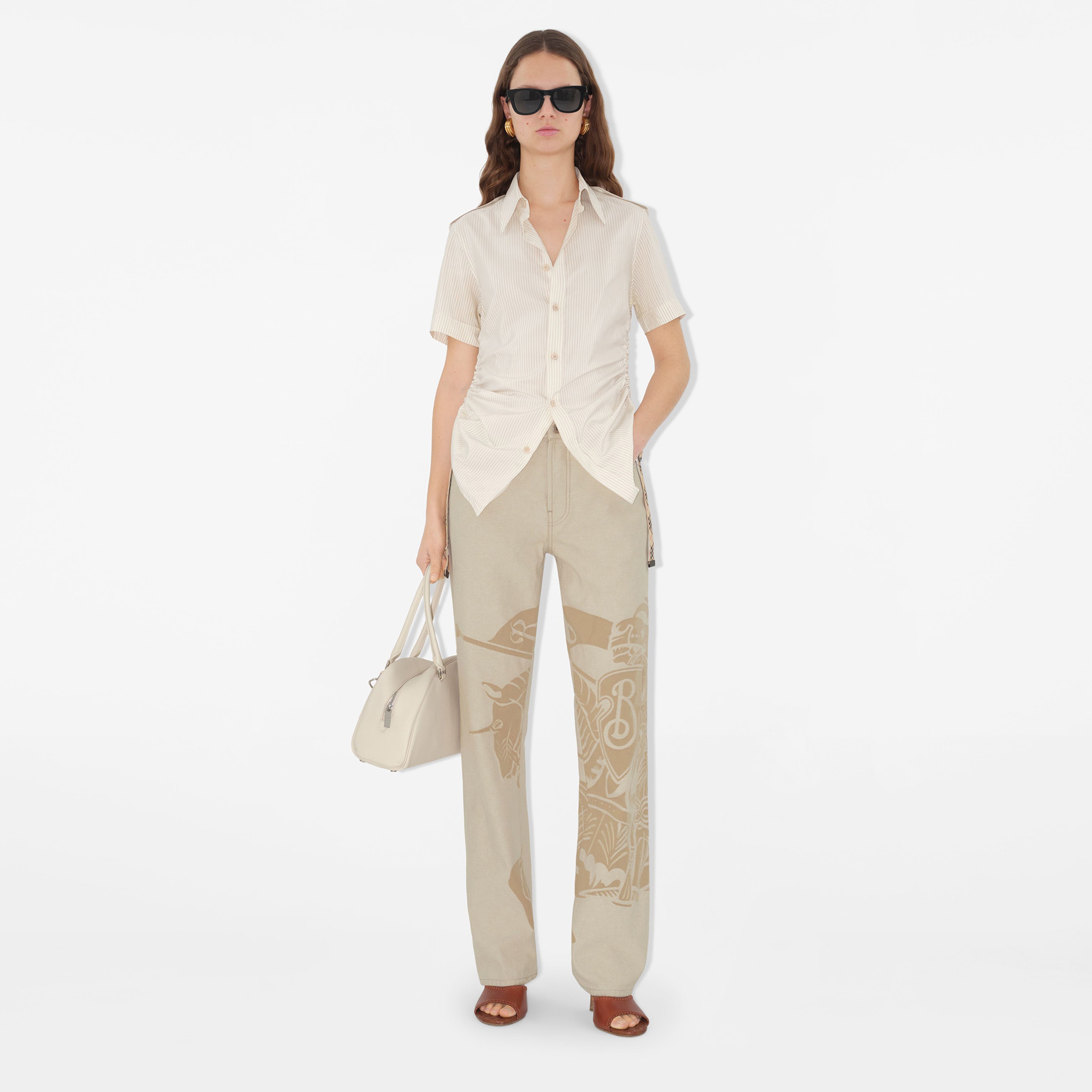 Burberry Kadın Bej Pantolon