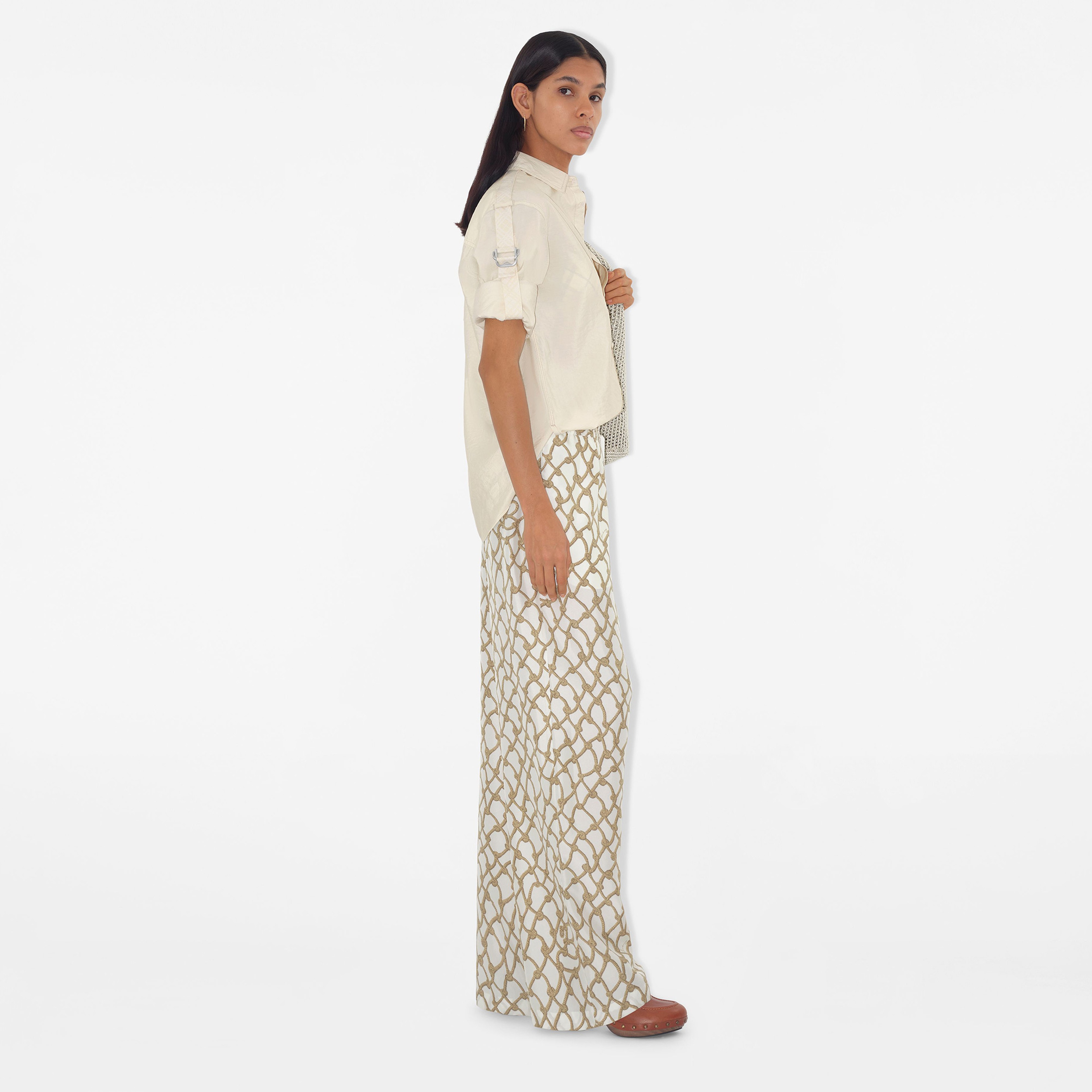 Burberry Kadın Beyaz Pantolon