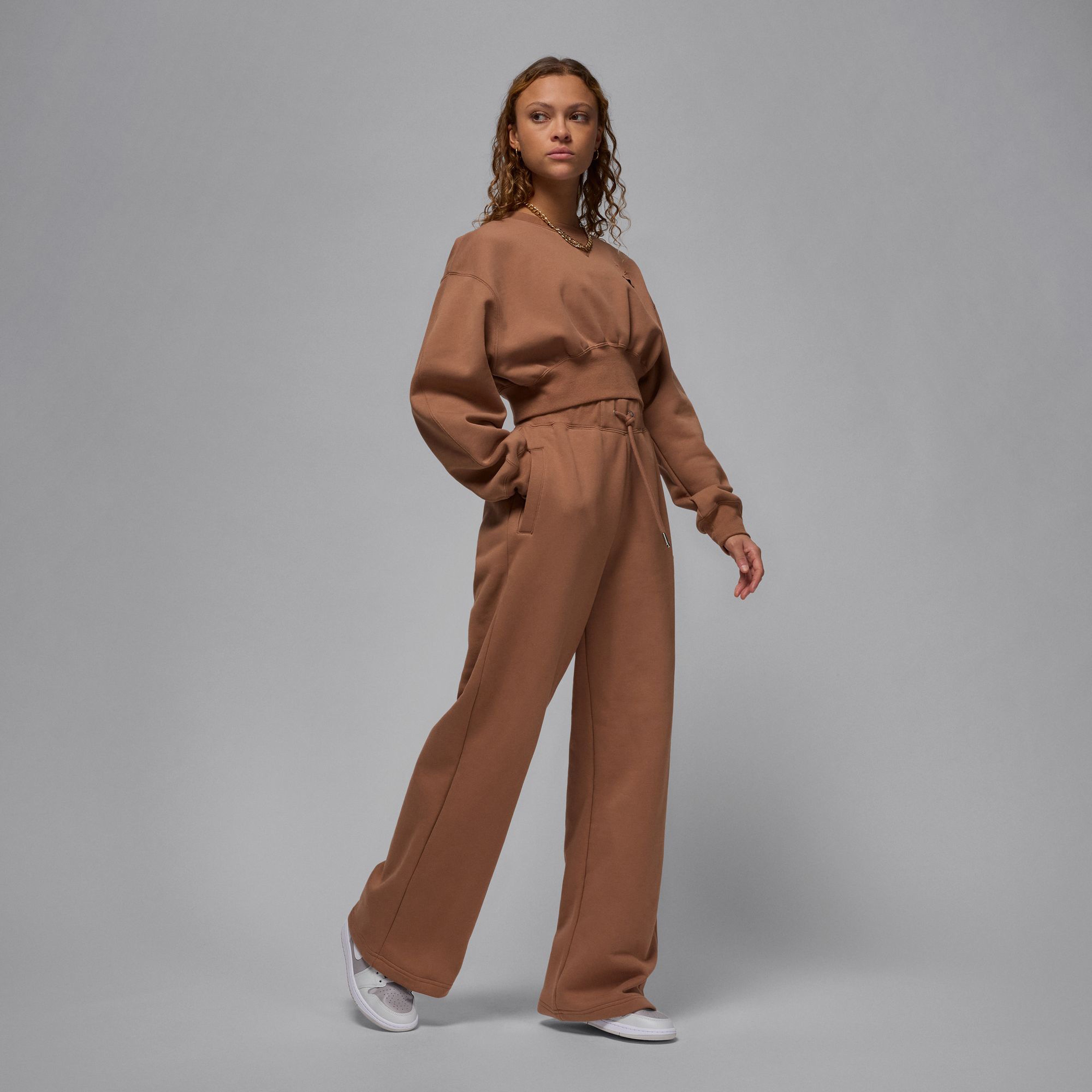 Nike Air Jordan 1 Mid Kadın Gri Bilekli Sneaker