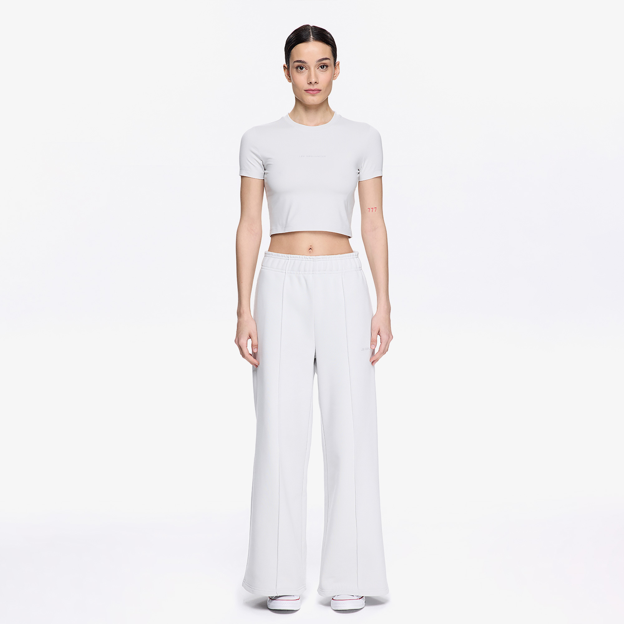 Les Benjamins Classic Cropped Kadın Beyaz T-Shirt