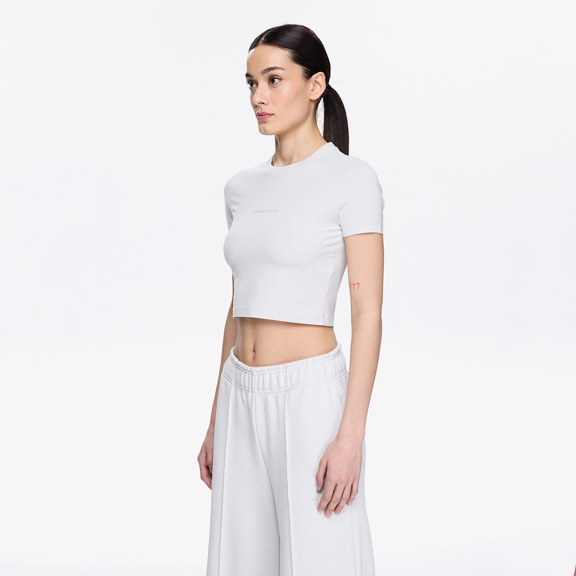 Les Benjamins Classic Cropped Kadın Beyaz T-Shirt