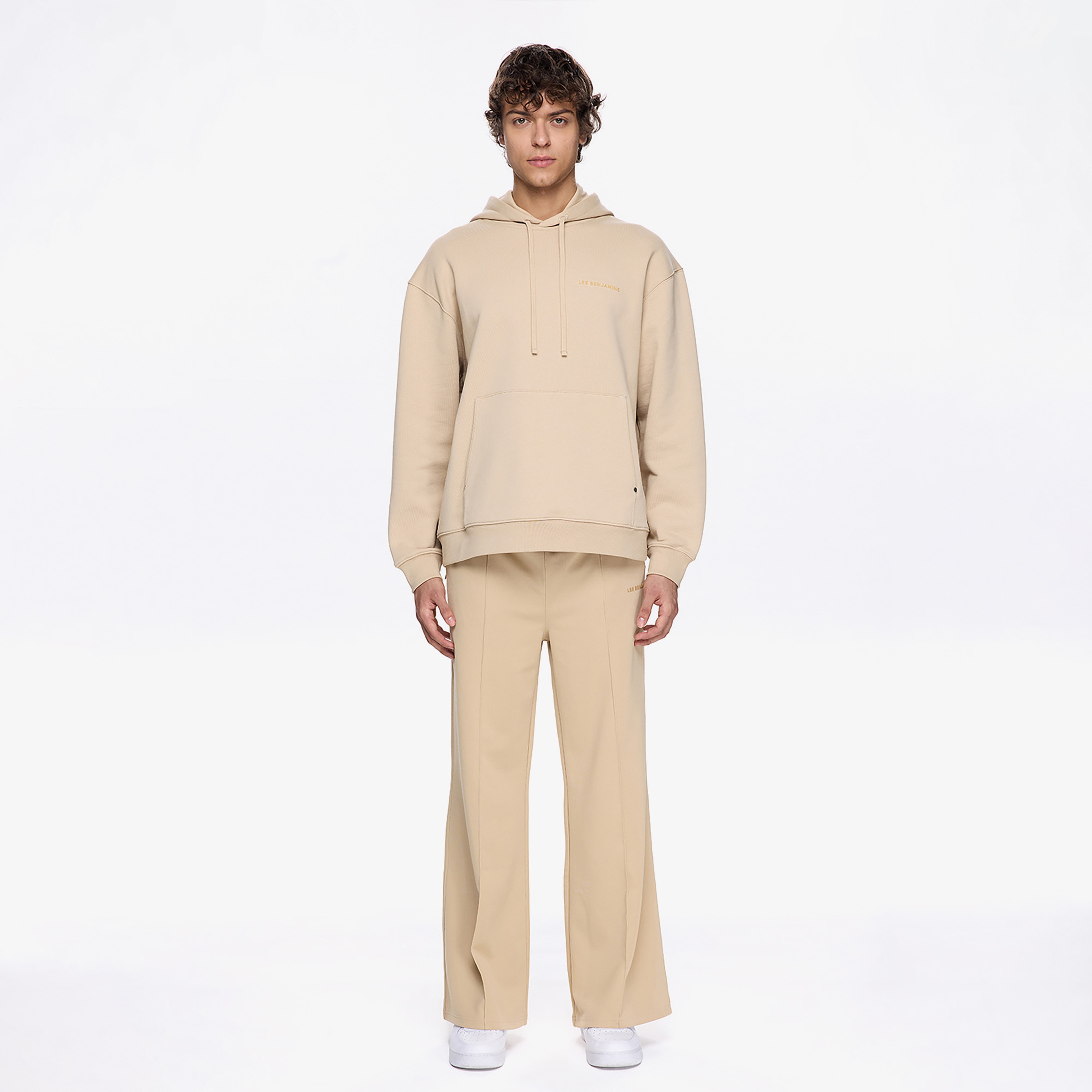 Les Benjamins Classic Erkek Bej Hoodie