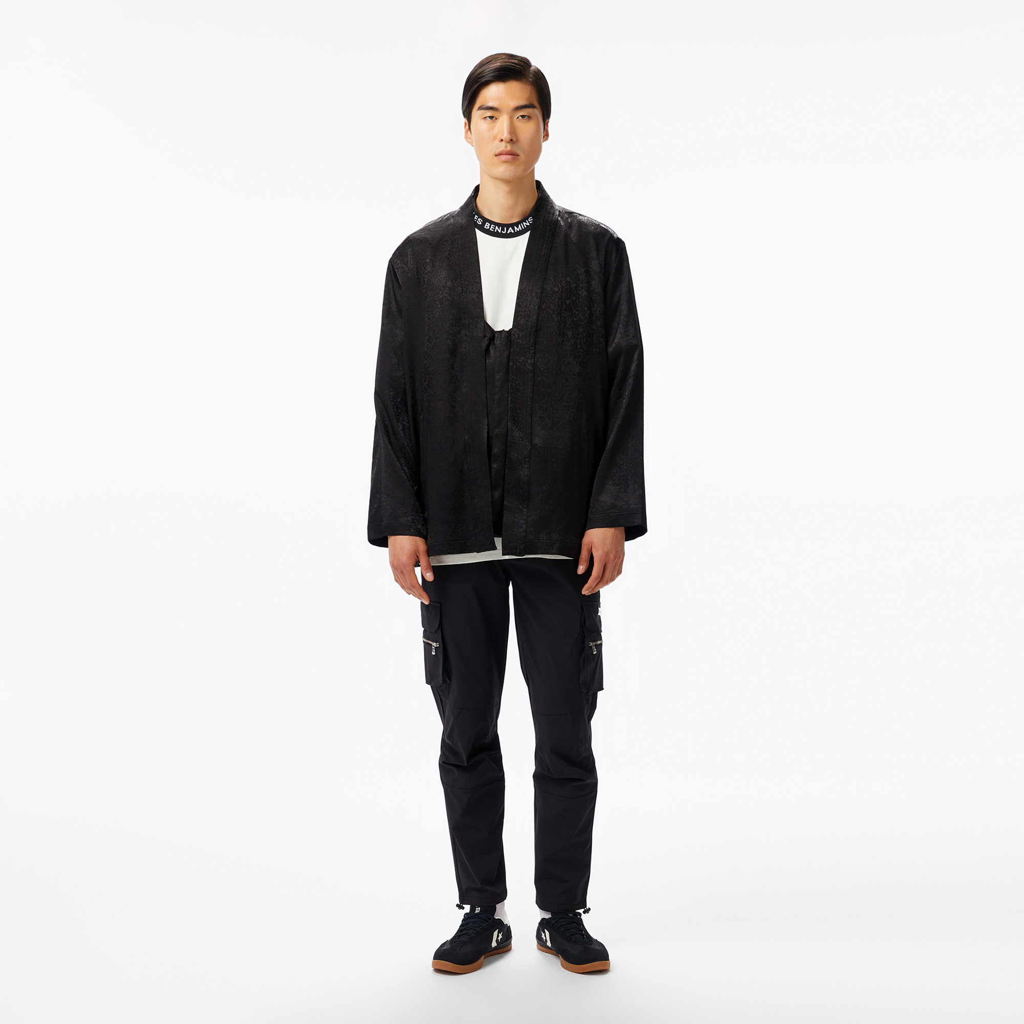 Les Benjamins Classic 401 Erkek Siyah Kimono Ceket