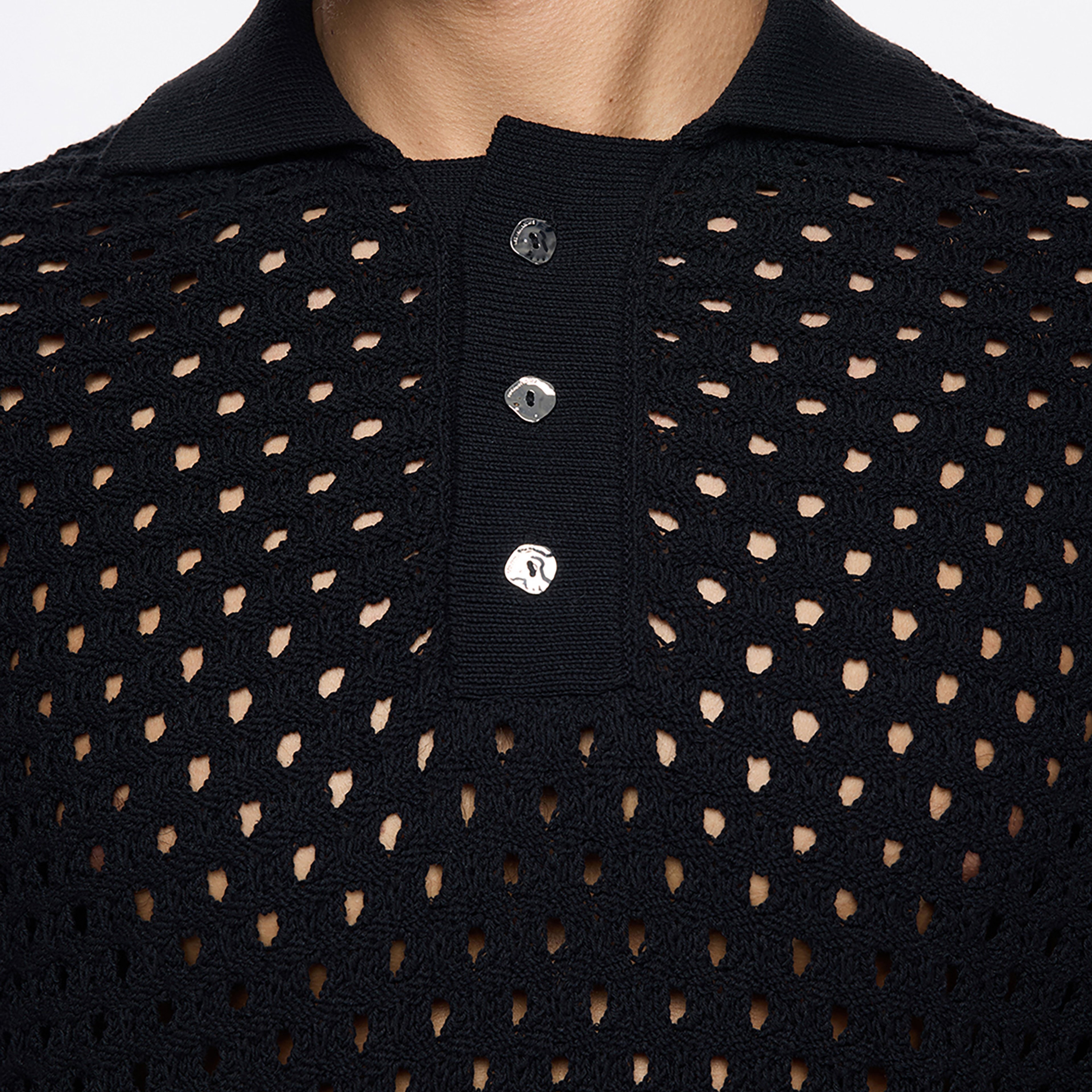Les Benjamins Classic Knit 405 Erkek Siyah Polo