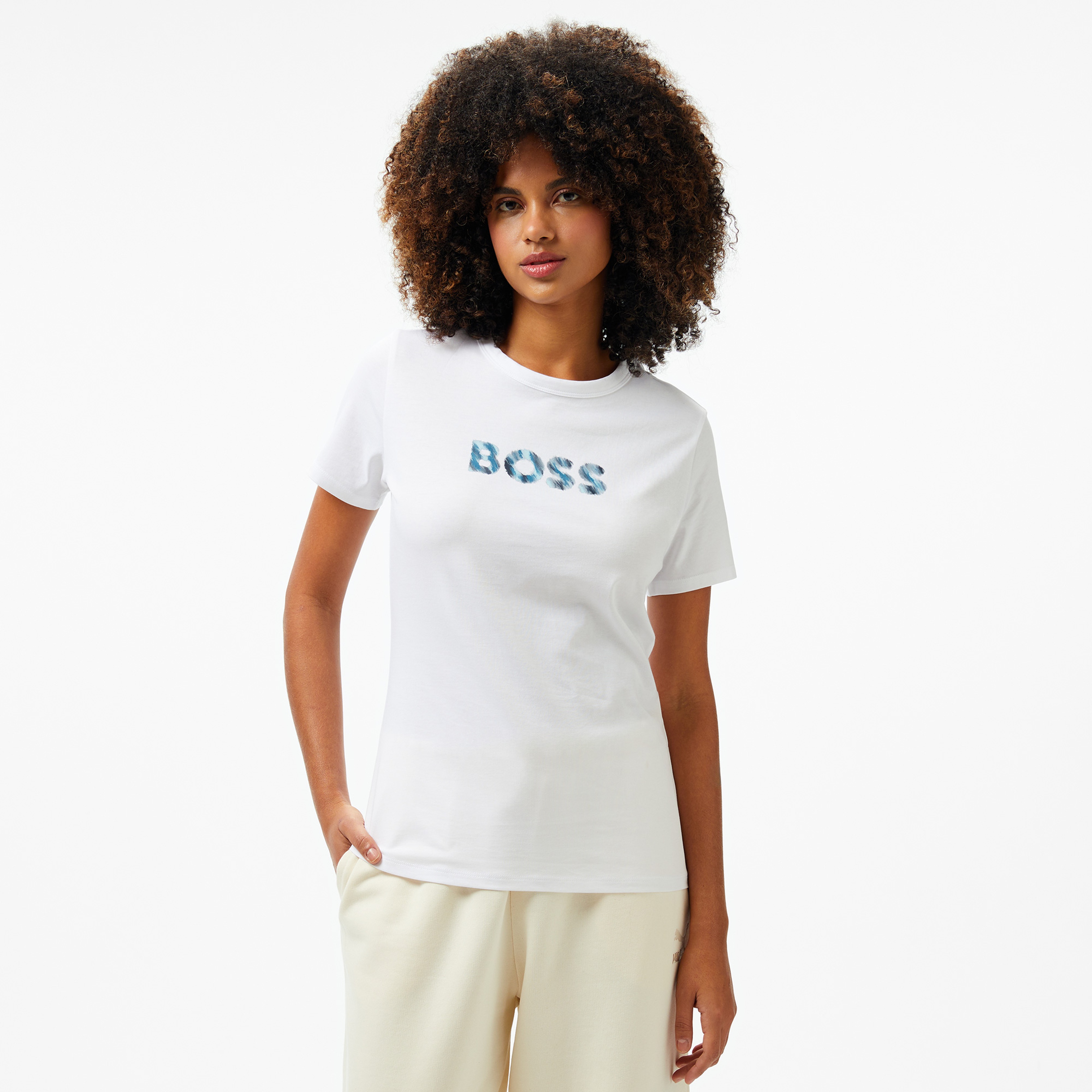 Boss Kadın Beyaz T-Shirt