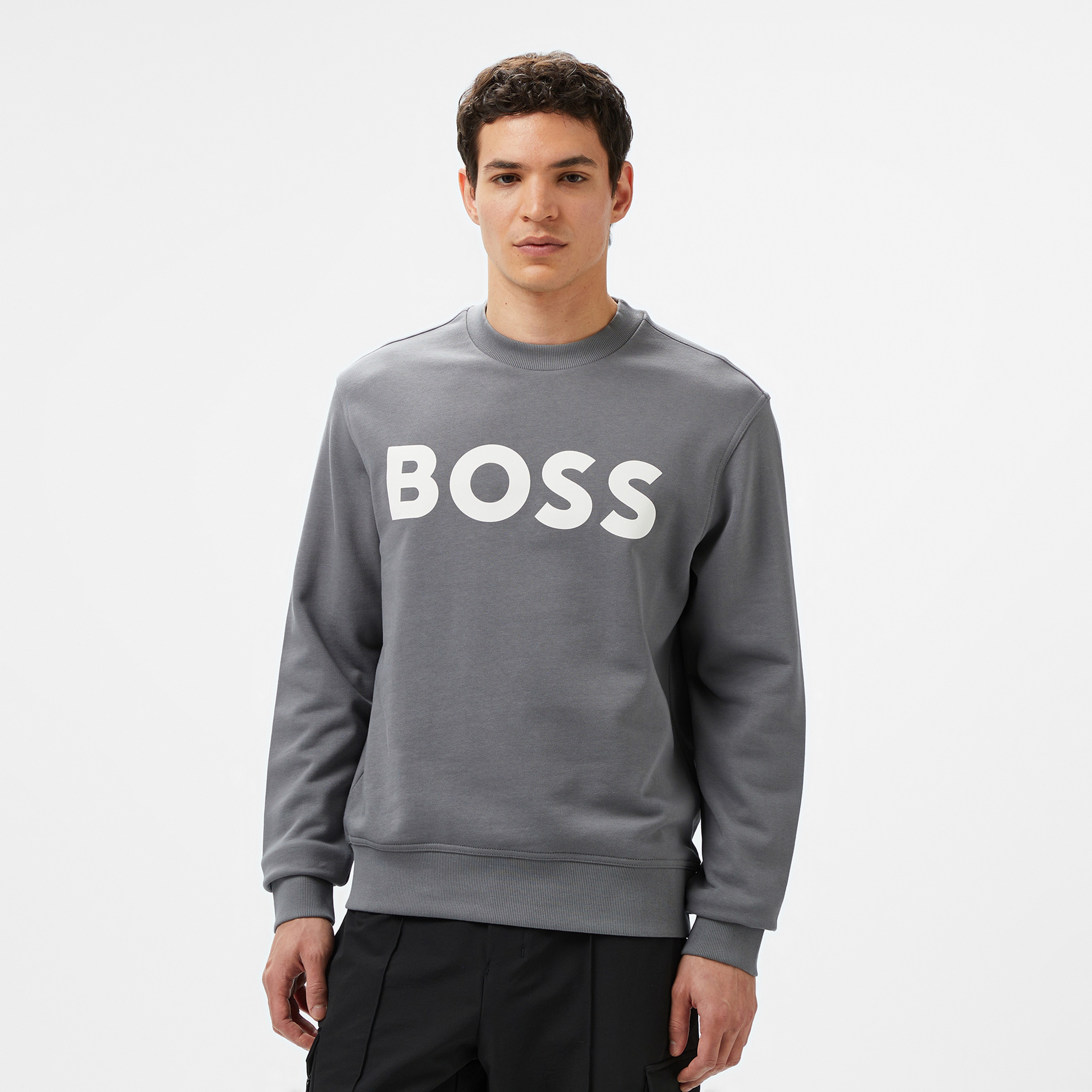 Boss Erkek Gri Sweatshirt
