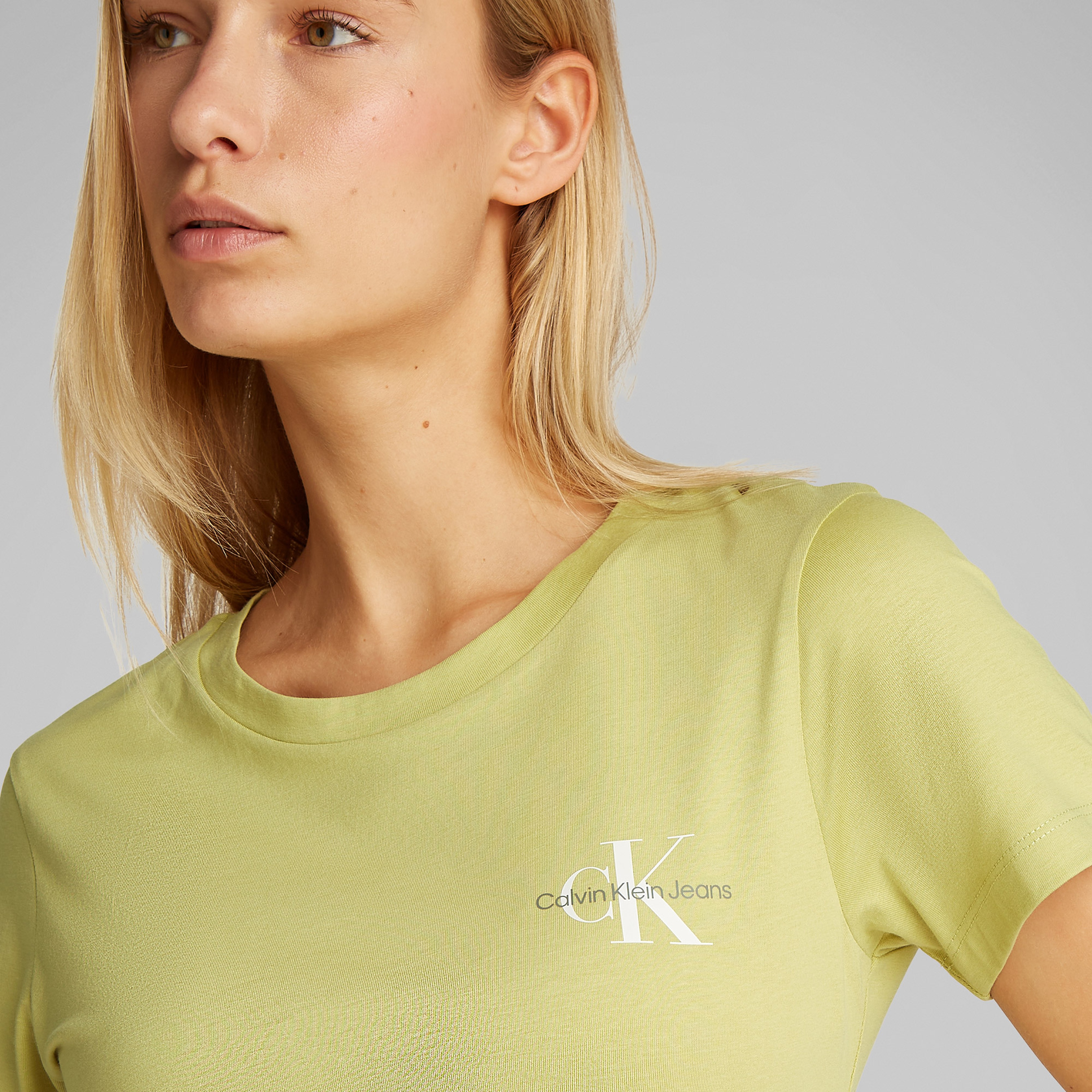 Calvin Klein 2-Pa Monologo Slim Kadın Yeşil T-Shirt