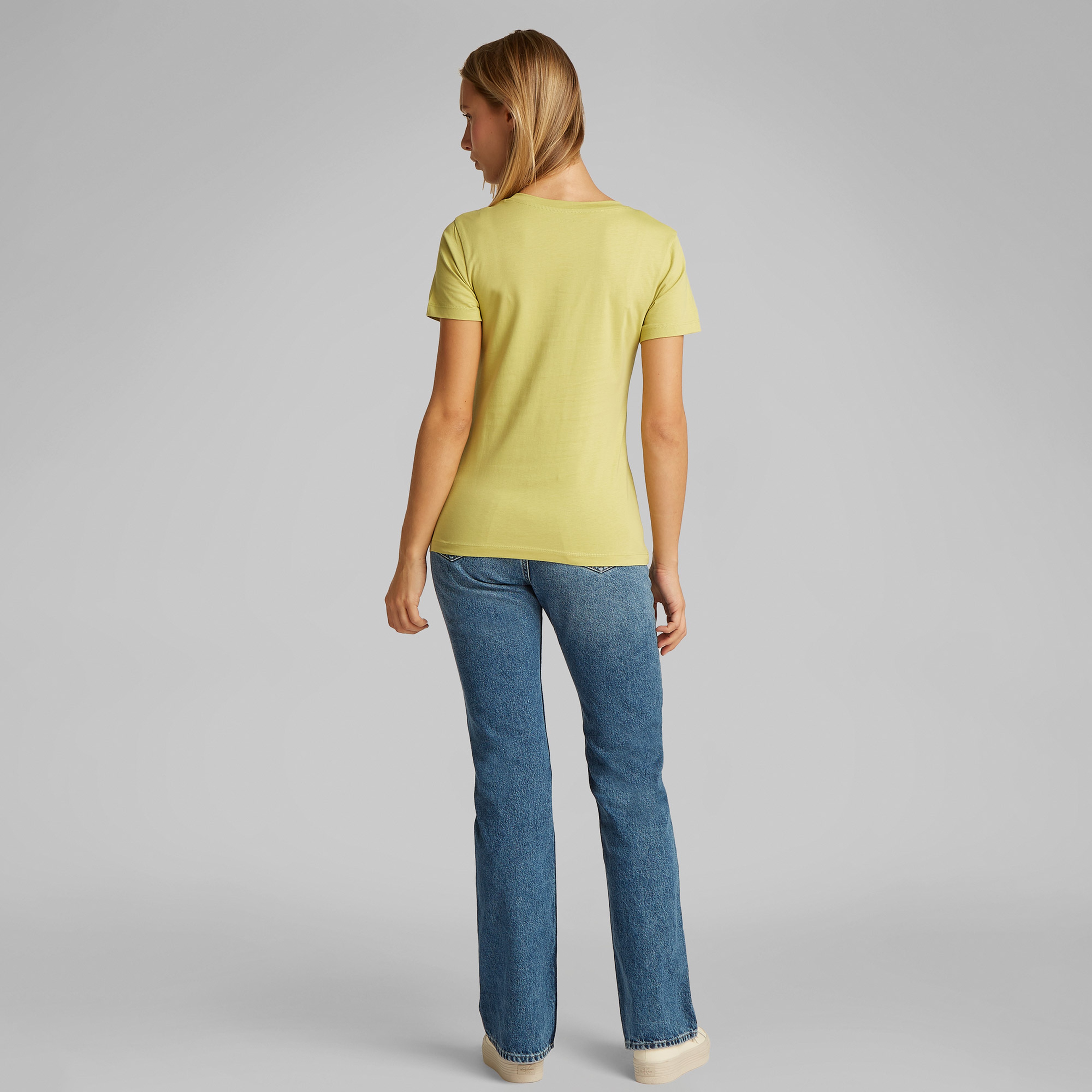 Calvin Klein 2-Pa Monologo Slim Kadın Yeşil T-Shirt