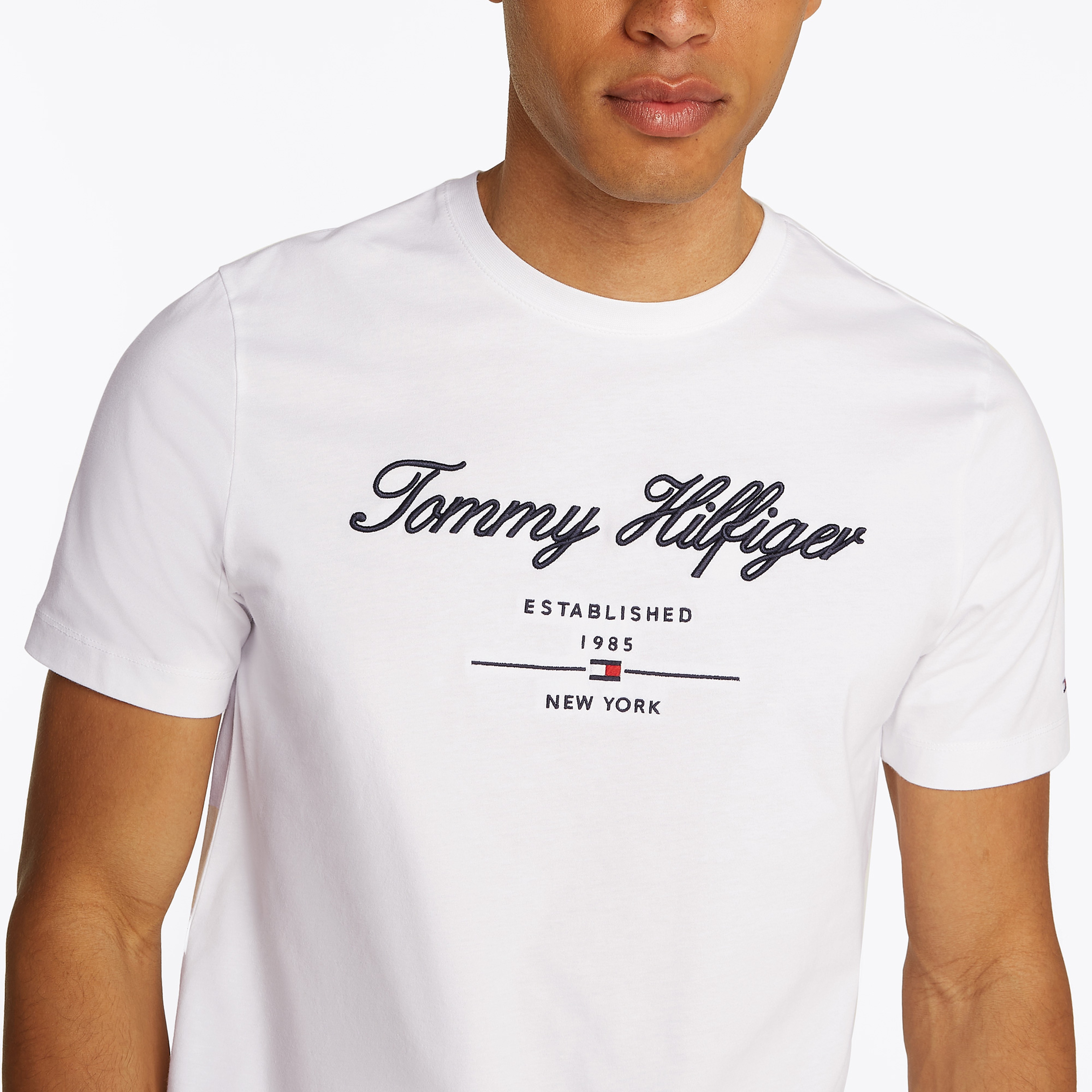 Tommy Hilfiger Erkek Beyaz T-Shirt