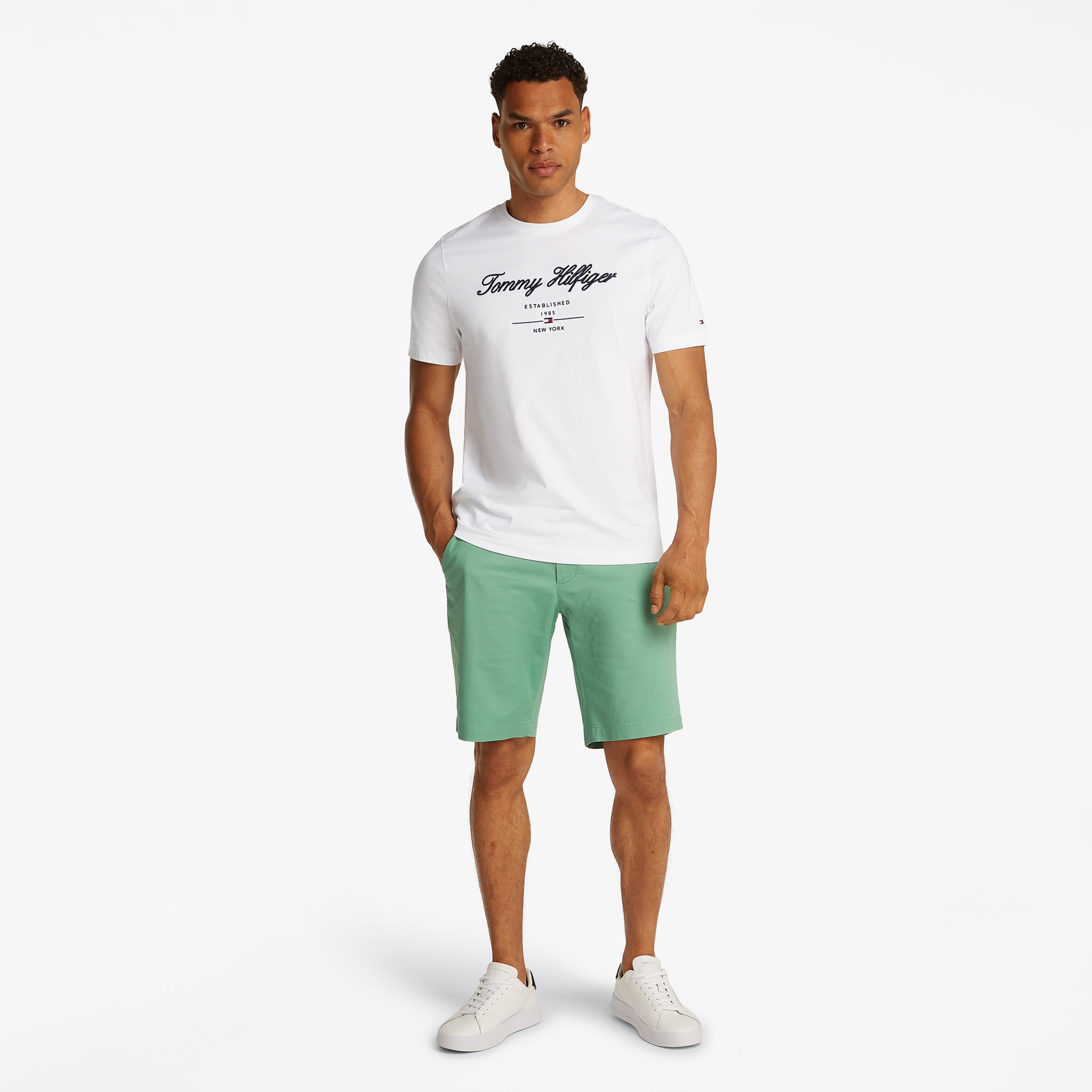 Tommy Hilfiger Erkek Beyaz T-Shirt